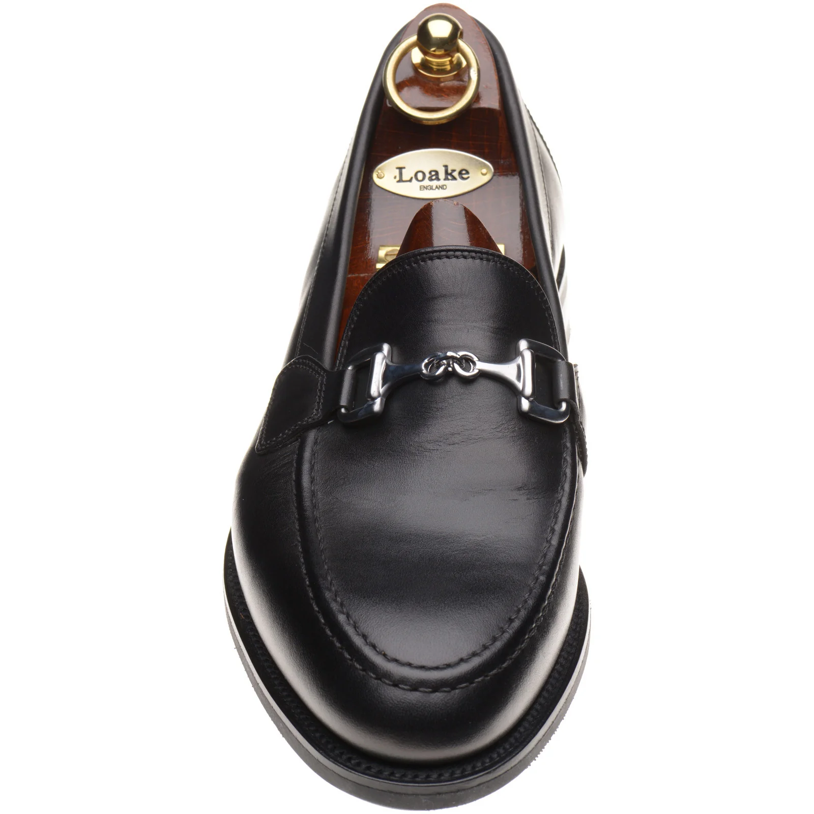 Loake Kensington mens rubber-soled loafers in black calf (second) - Image 2