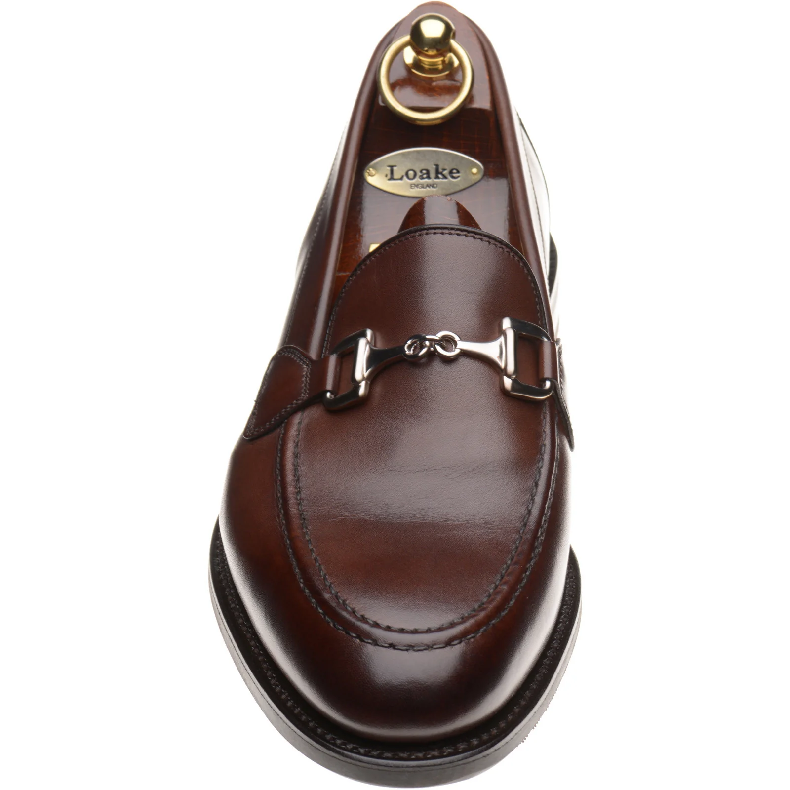 Loake Kensington mens rubber-soled loafers in dark brown (second) - Image 2