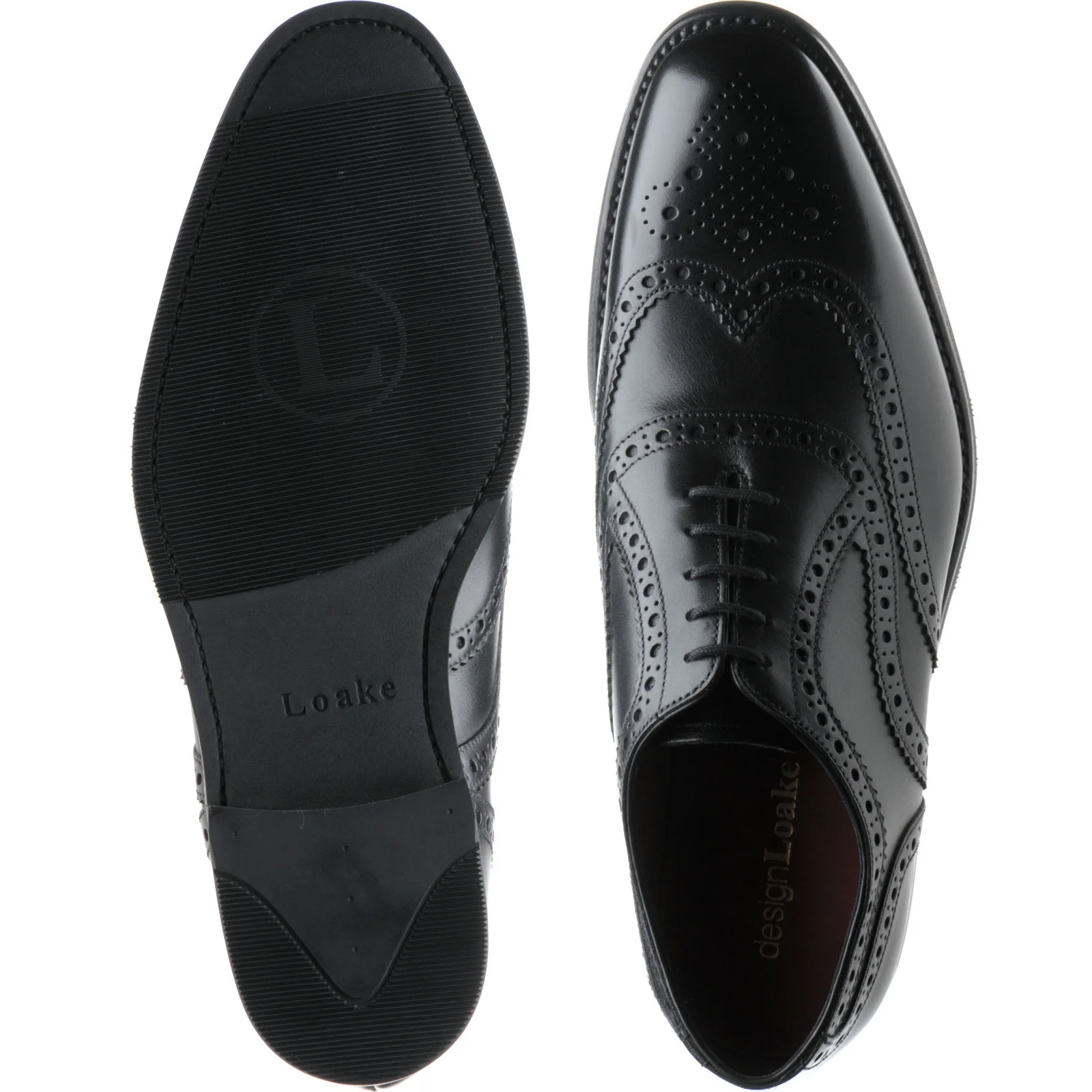Loake Kerridge mens rubber-soled brogues in black calf - Image 3