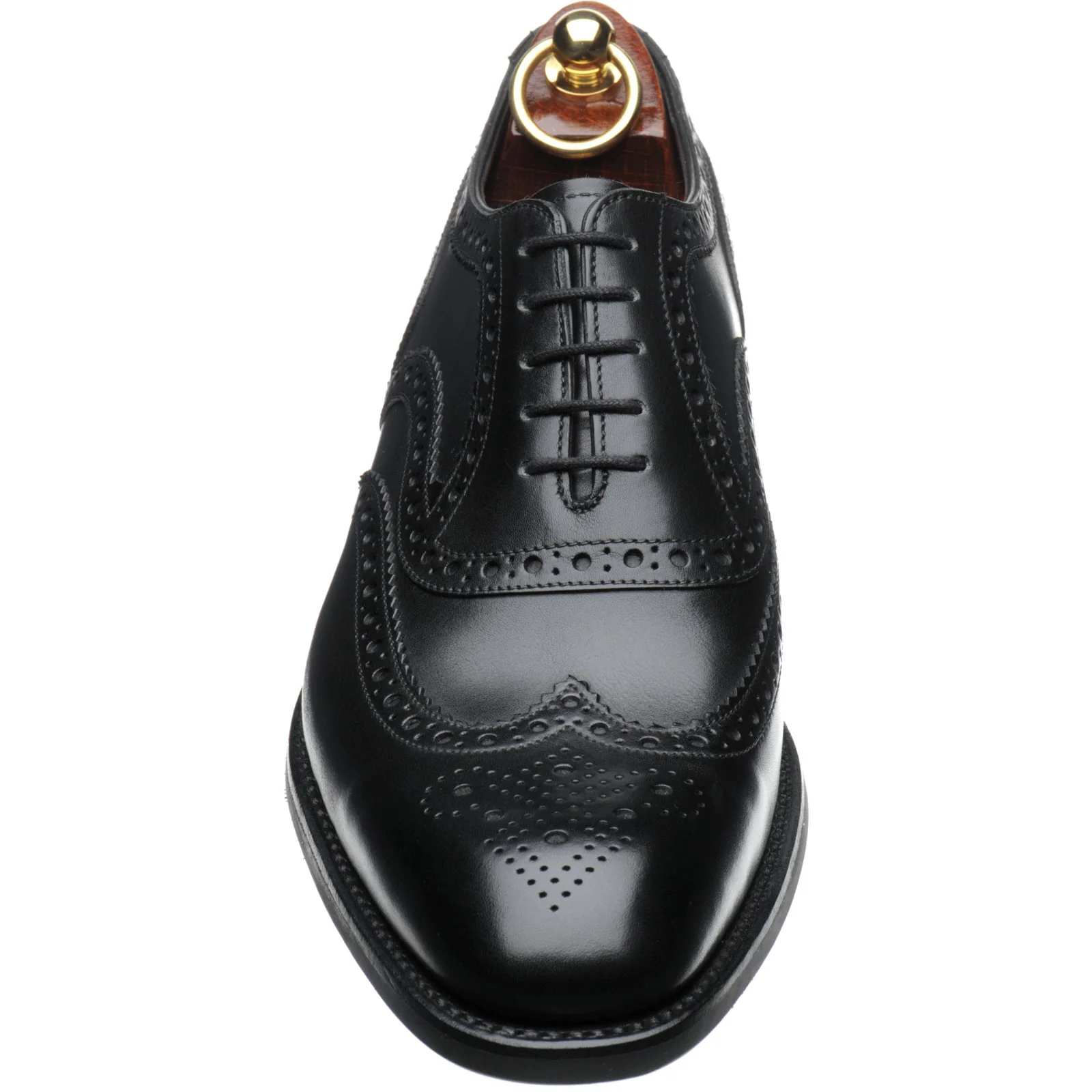 Loake Kerridge mens rubber-soled brogues in black calf (second) - Image 2