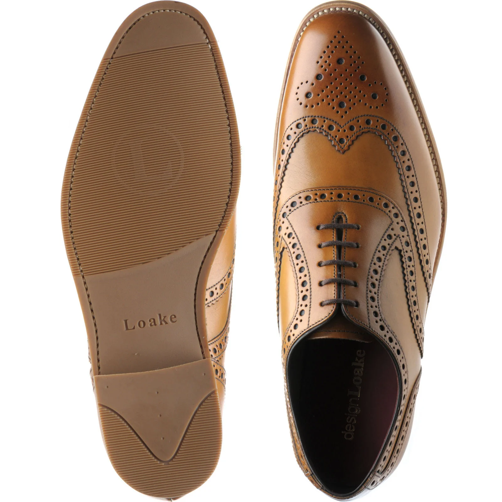Loake Kerridge mens rubber-soled brogues in tan calf - Image 3