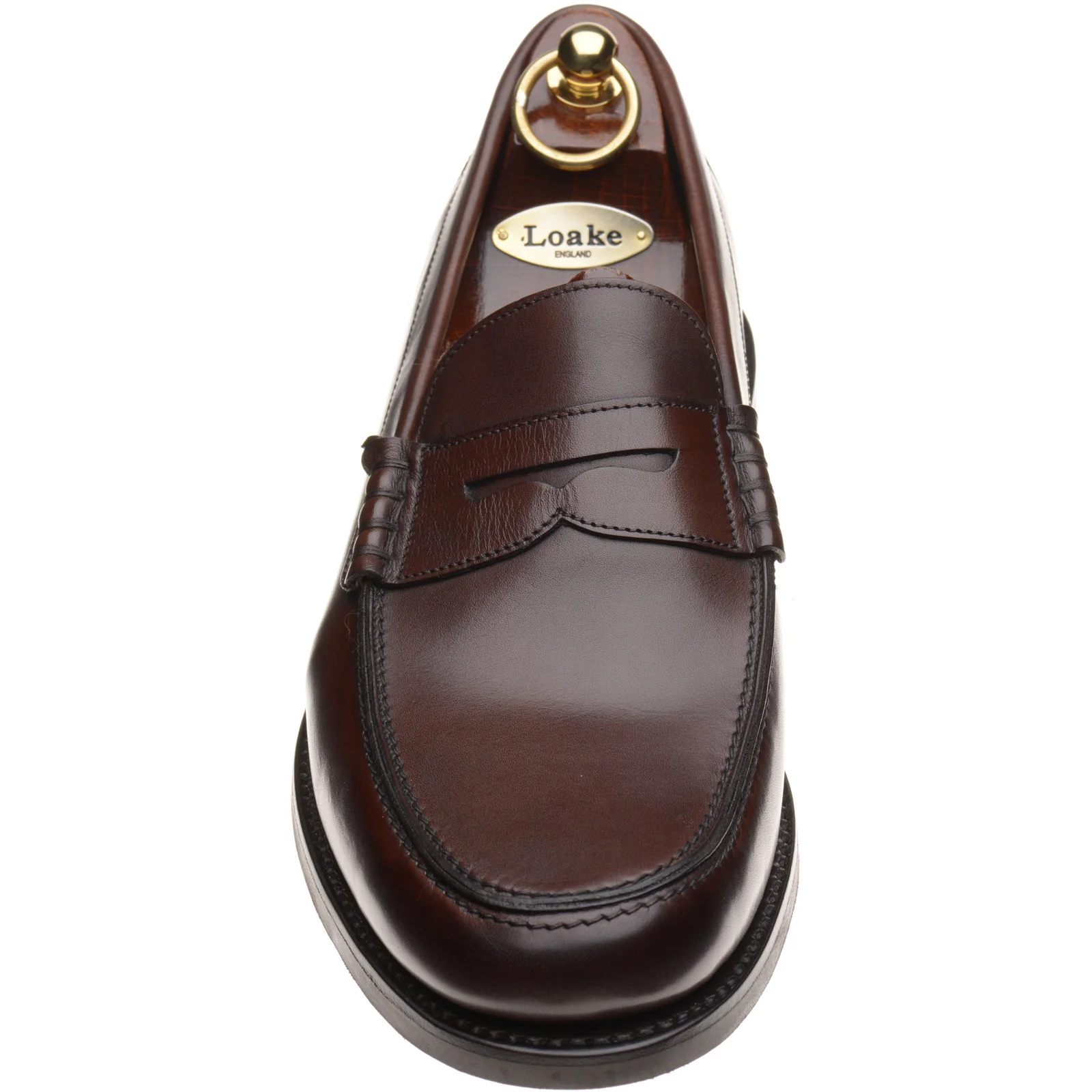Loake Kingscliffe mens rubber-soled loafers in dark brown (second) - Image 2