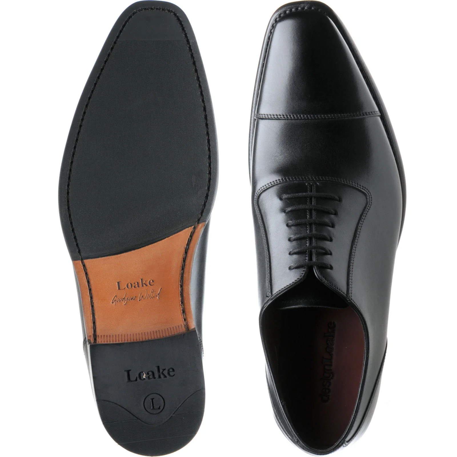 Loake Larch mens hybrid-soled Oxfords in black calf (second) - Image 3