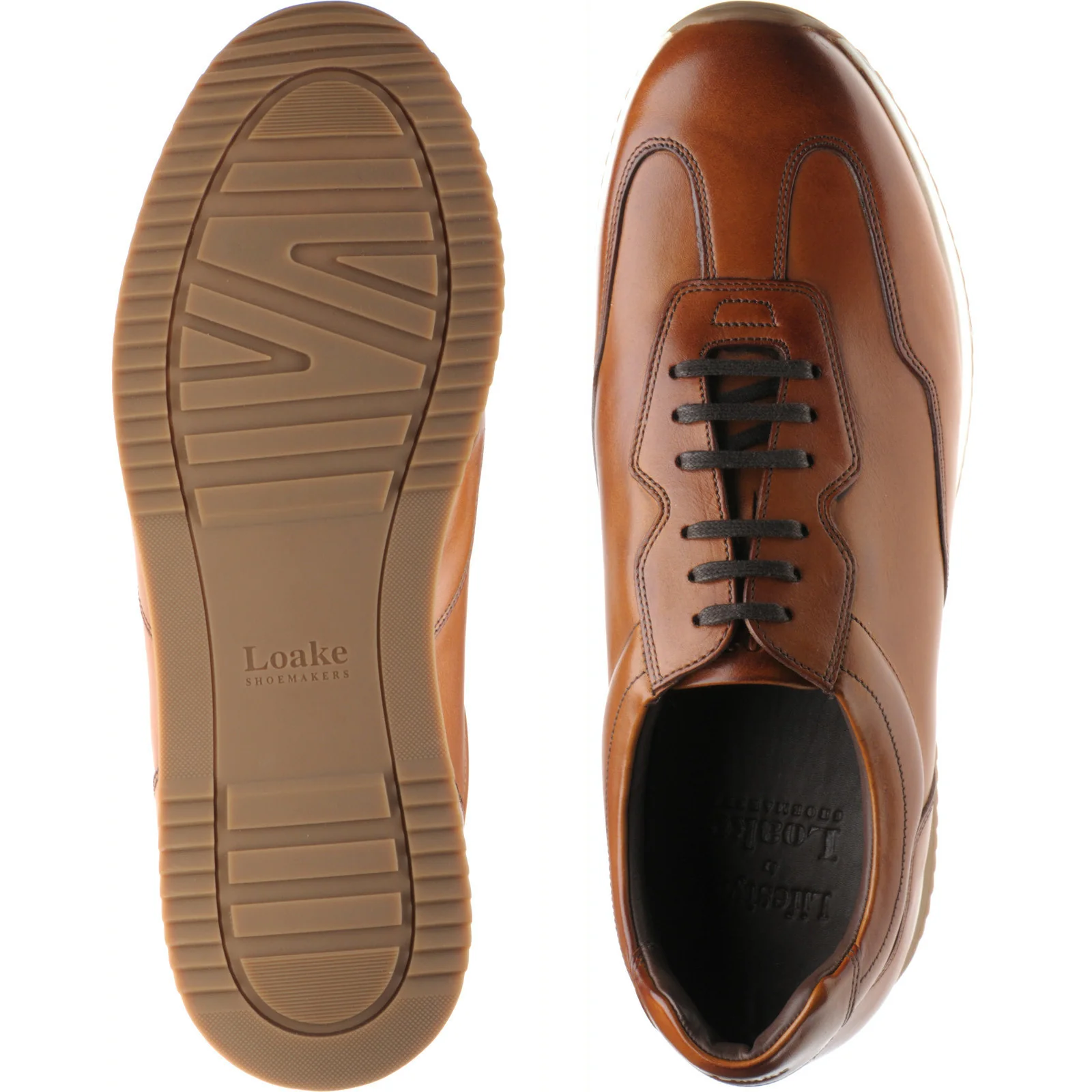 Loake Linford mens rubber-soled in chestnut calf (second) - Image 3