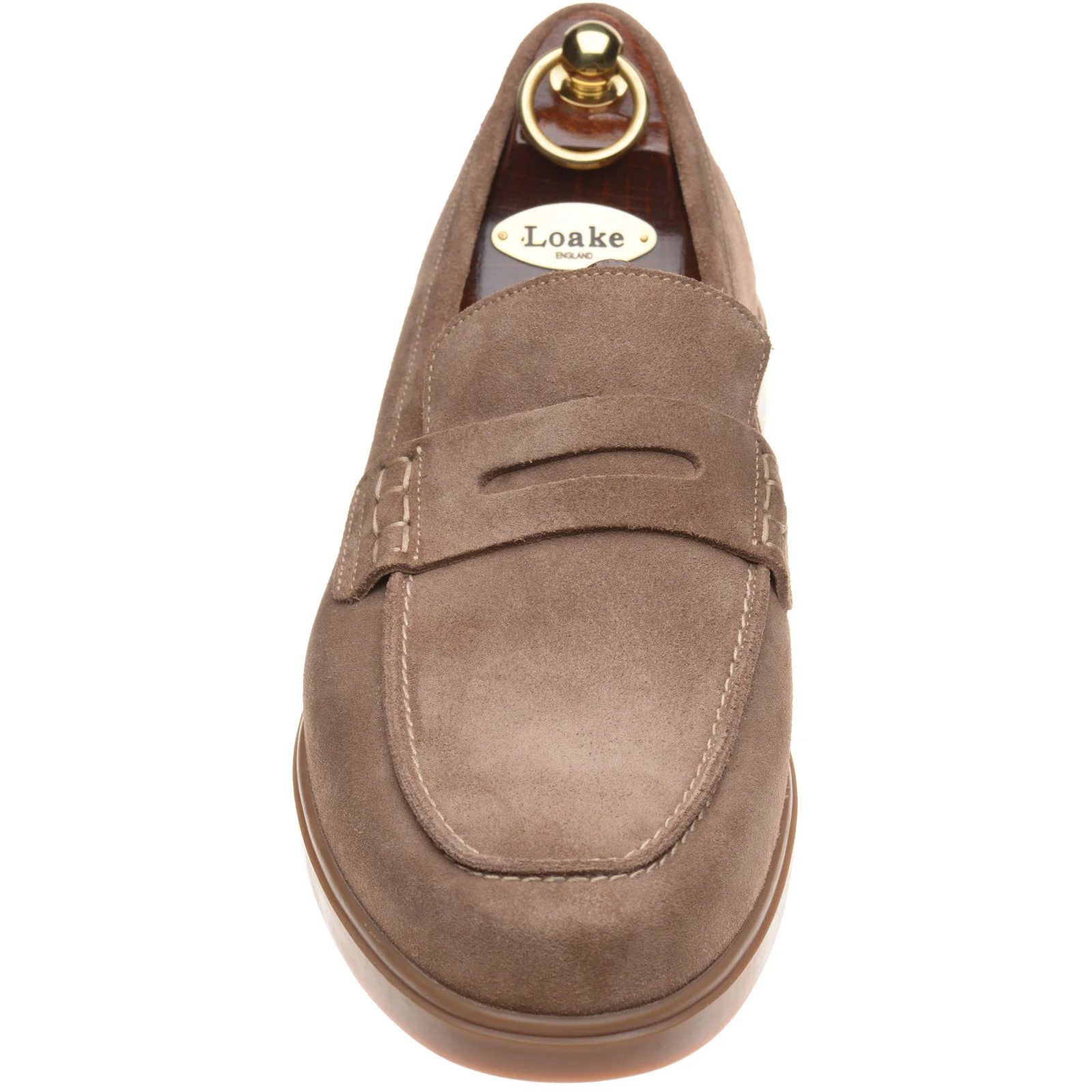 Loake Lucca mens rubber-soled loafers in flint suede (second) - Image 2