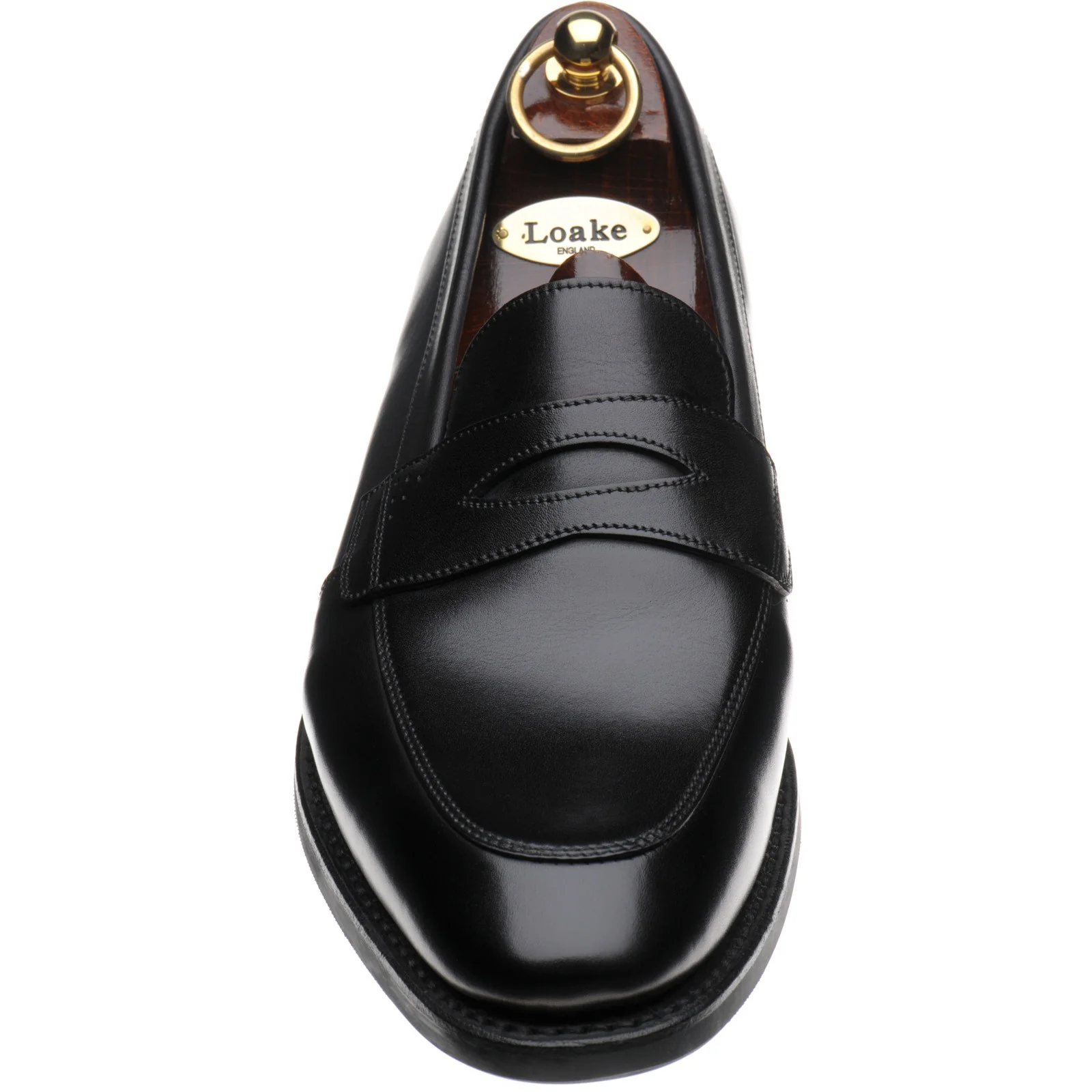 Loake Lynch mens rubber-soled loafers in black calf - Image 2