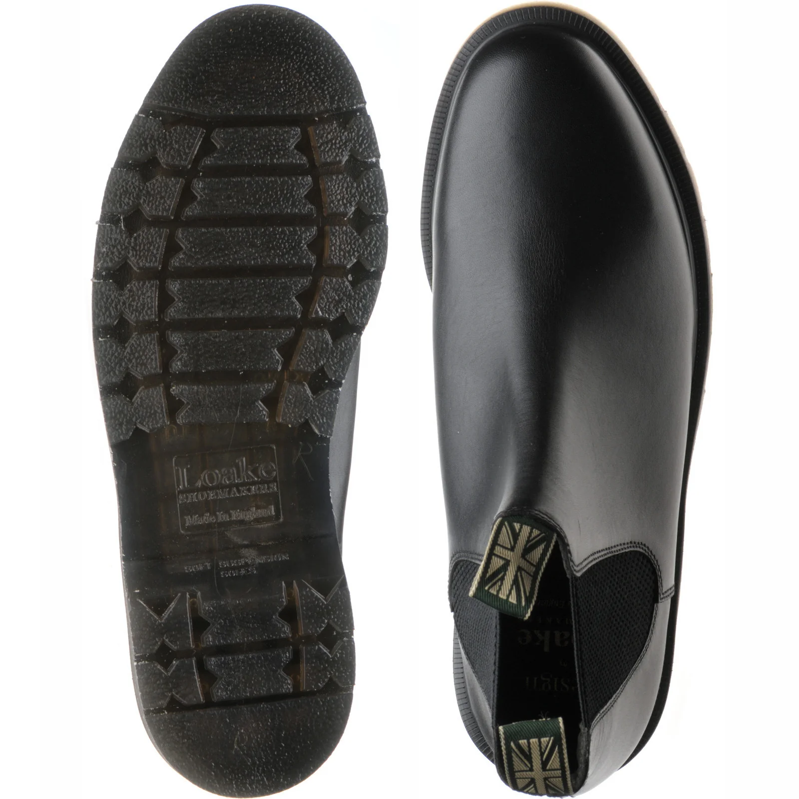 Loake McCauley mens rubber-soled Chelsea boots in black calf (second) - Image 3