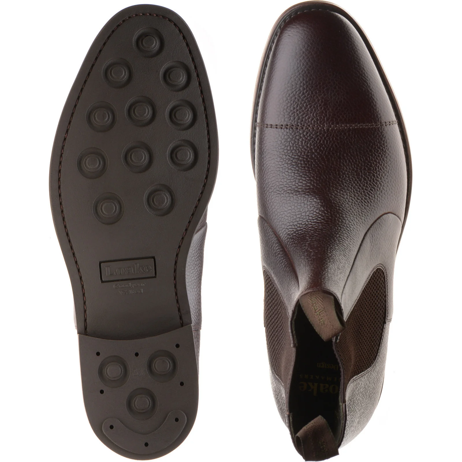 Loake Newbury 2 mens boots in dark brown grain (second) - Image 3