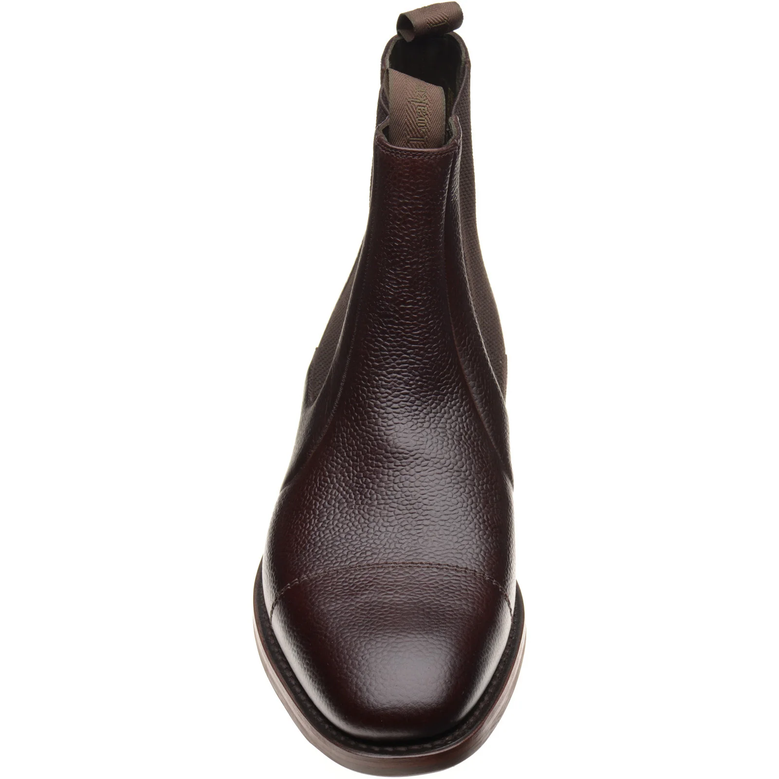 Loake Newbury mens rubber-soled boots in dark brown grain (second) - Image 2