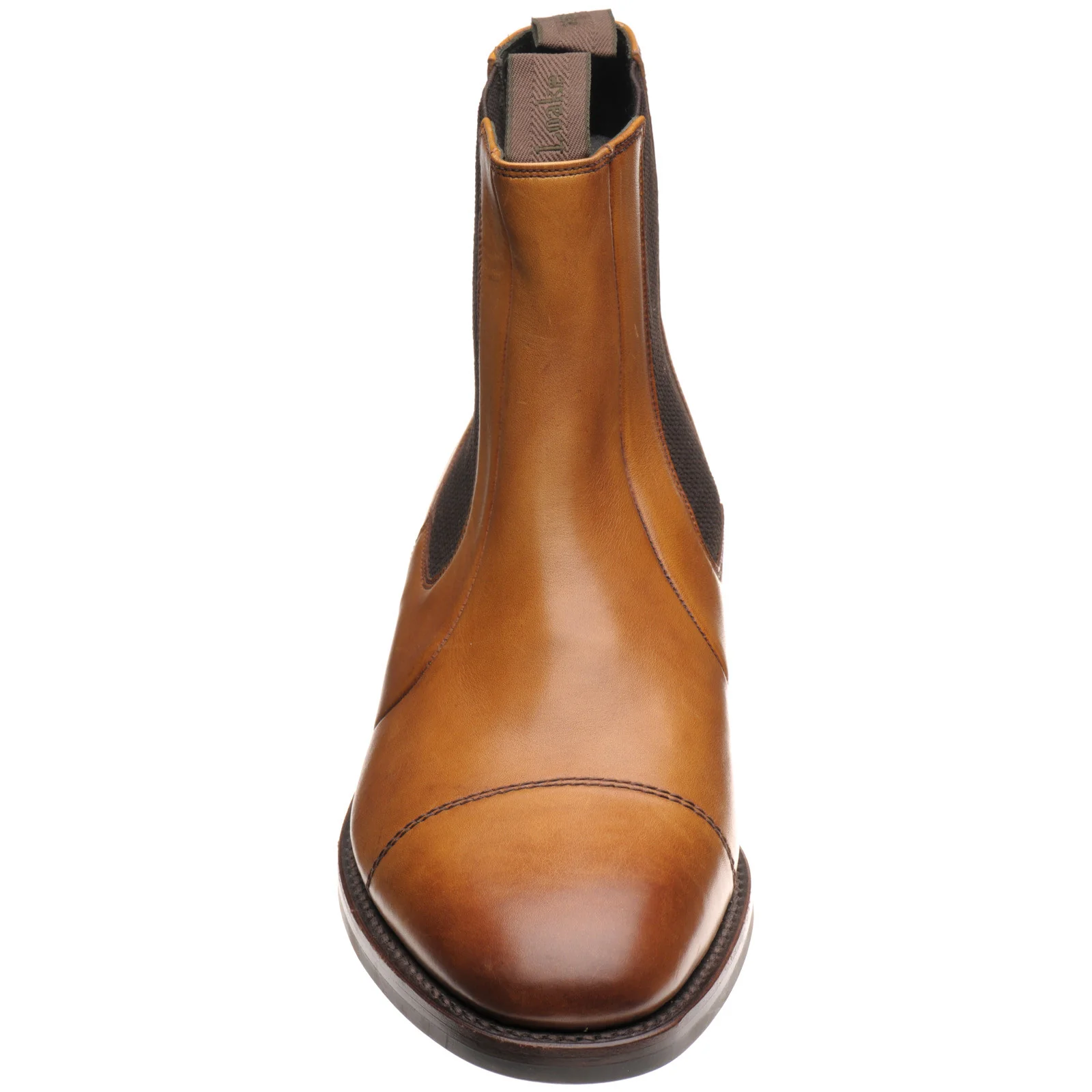 Loake Newbury mens rubber-soled boots in tan calf (second) - Image 2