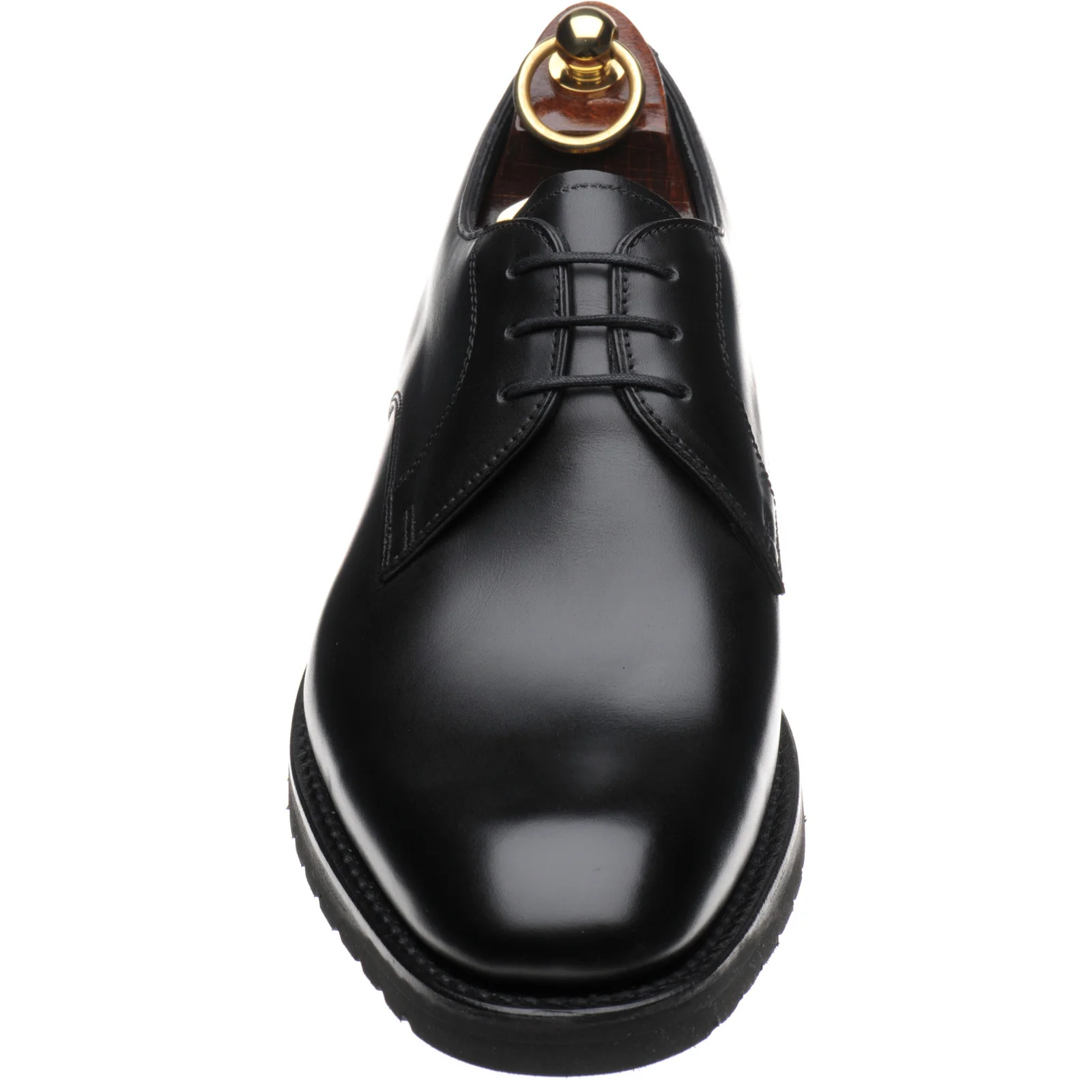 Loake Orson mens rubber-soled Derby shoes in black calf - Image 2