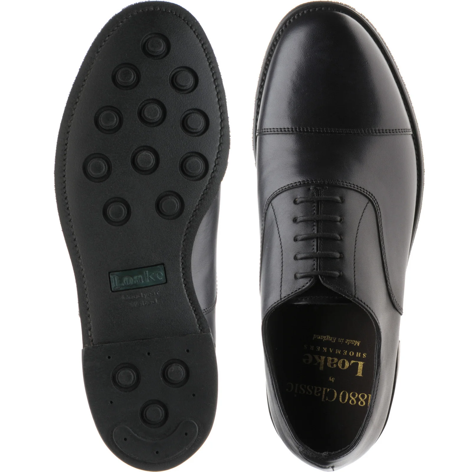 Loake Palace ladies rubber-soled Oxfords in black calf (second) - Image 3