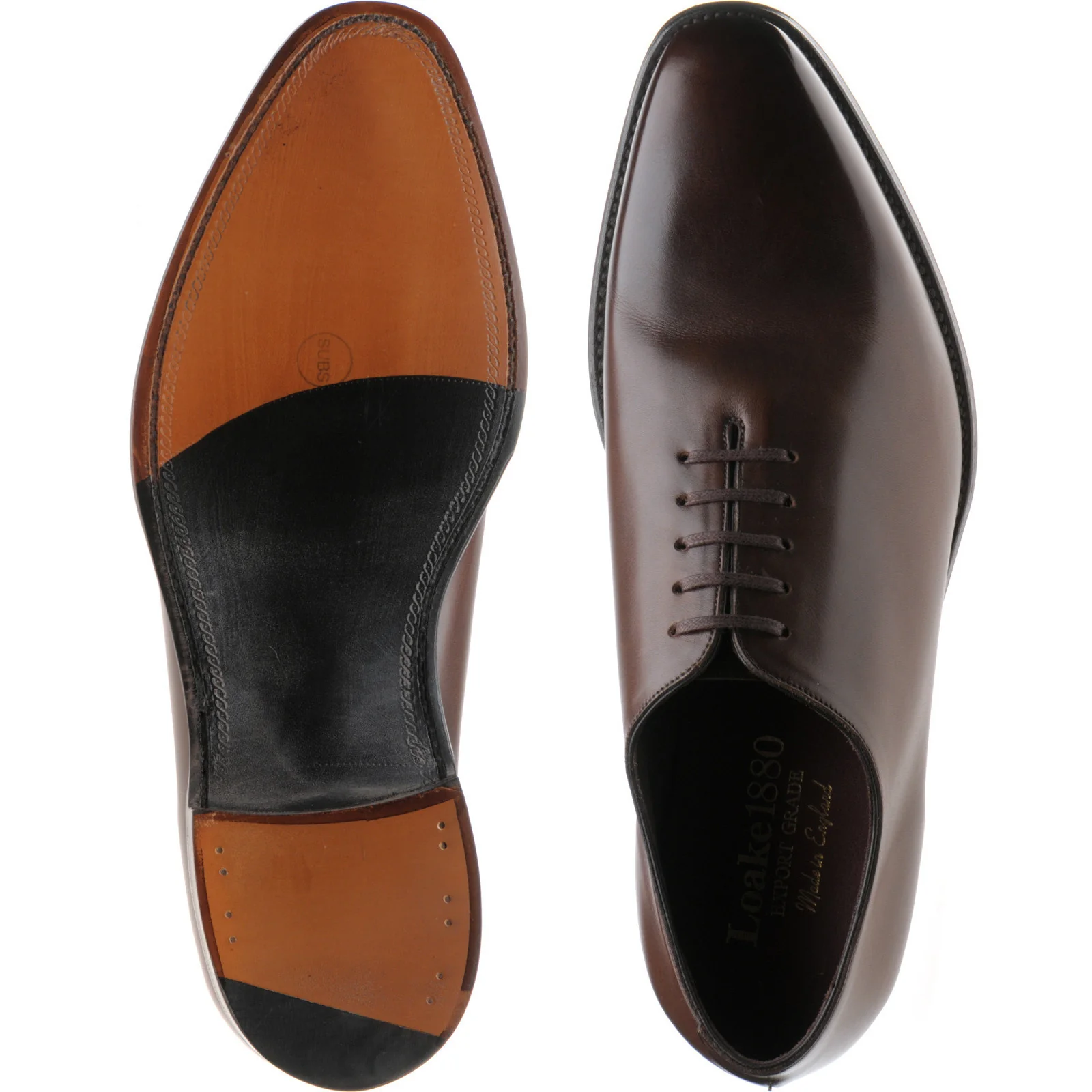 Loake Parliament mens wholecuts in brown antique calf (second) - Image 3