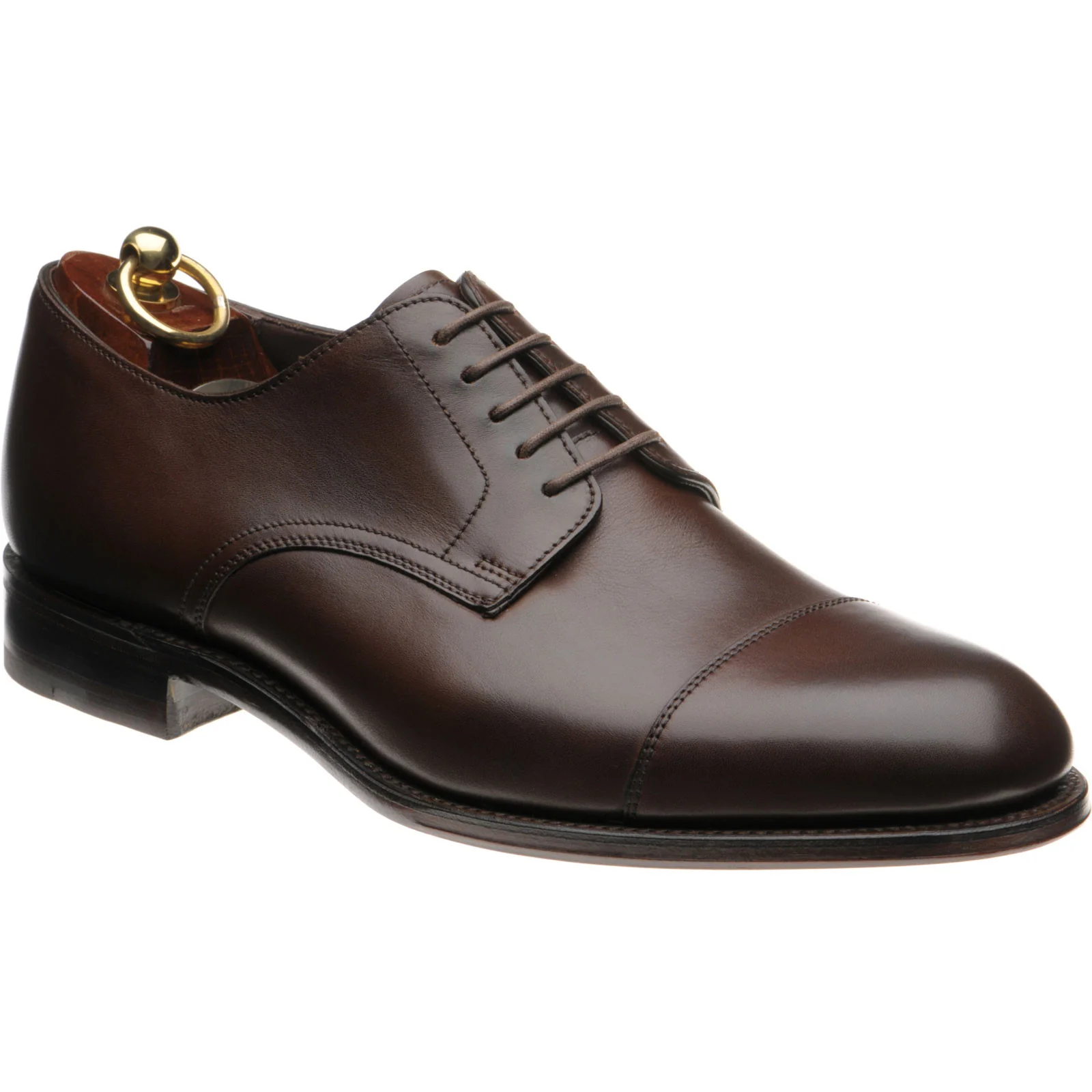 Loake Petergate mens Derby shoes in scorched walnut calf
