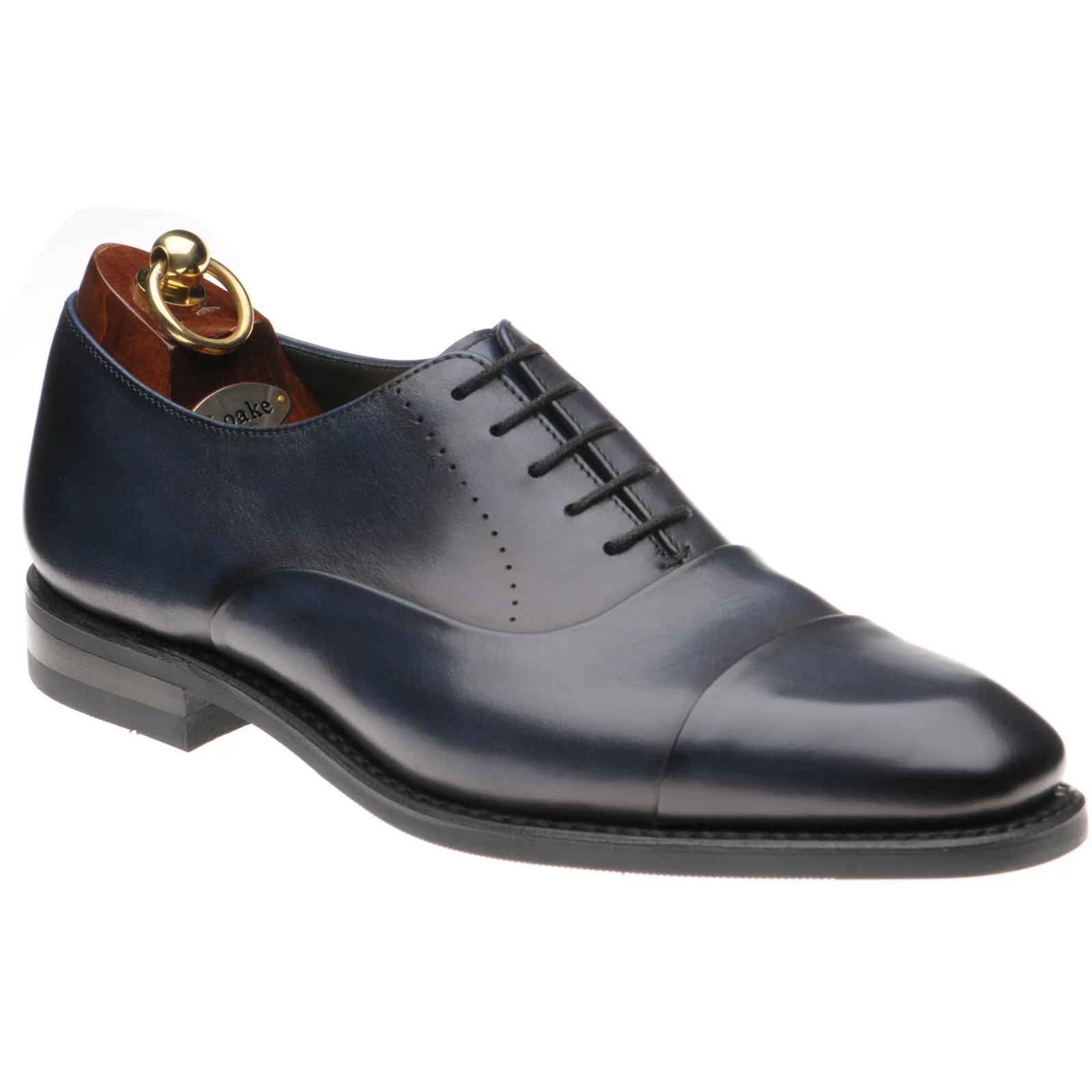 Loake Phoenix mens rubber-soled Oxfords in navy calf