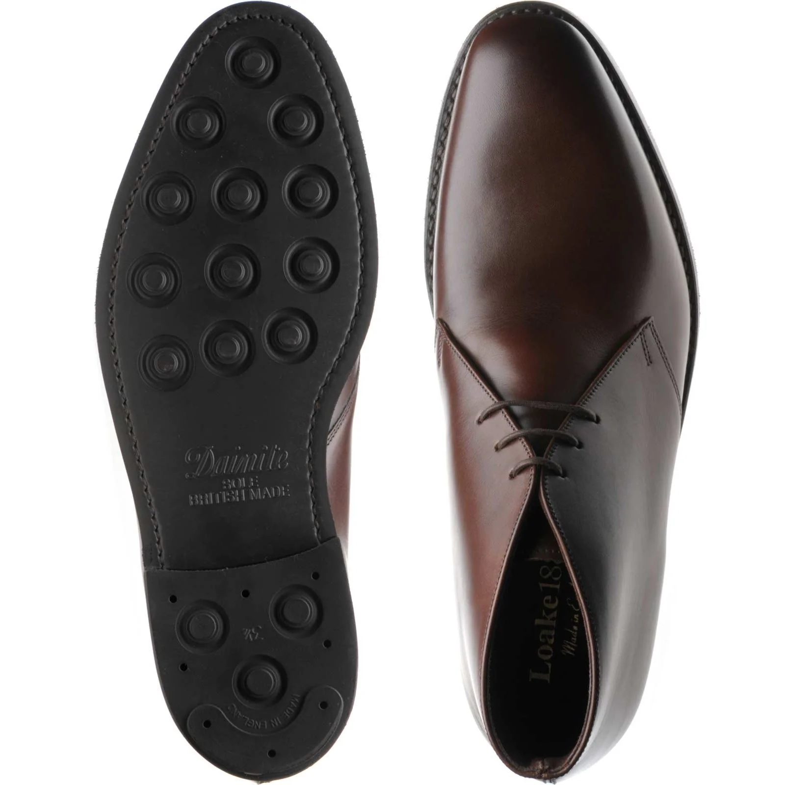 Loake Pimlico mens rubber-soled Chukka boots in dark brown calf - Image 3