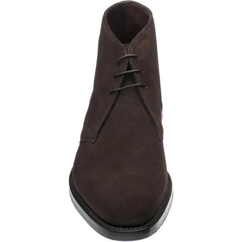 Loake Pimlico mens rubber-soled Chukka boots in dark brown suede - Image 2