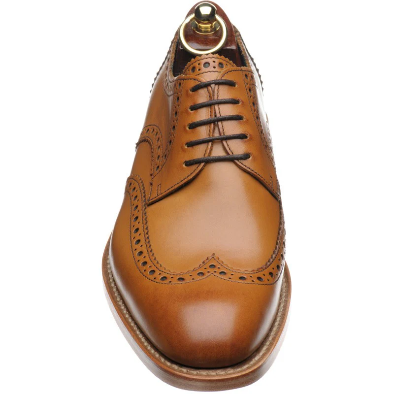 Loake Rankin mens brogues in tan calf (second) - Image 2