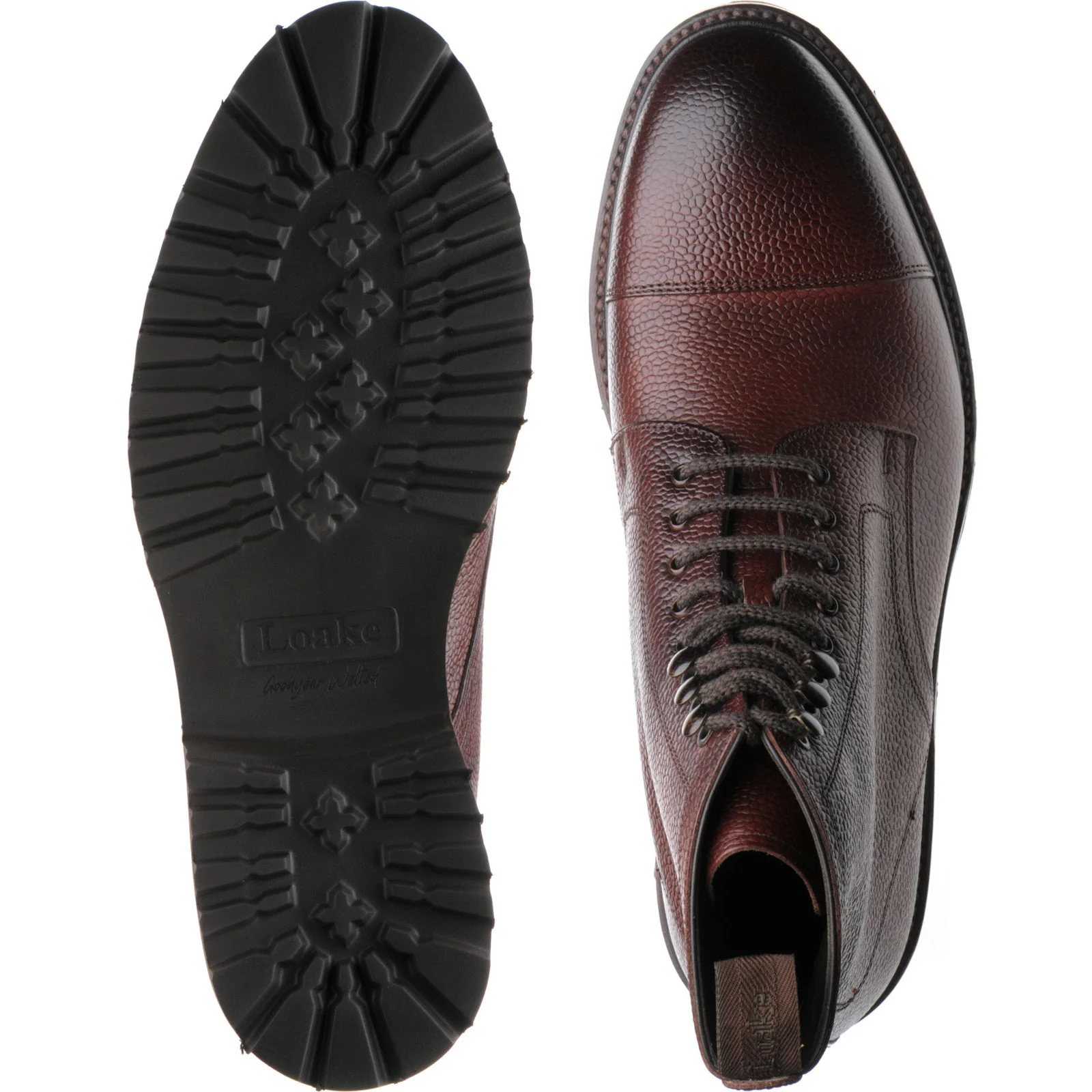 Loake Reynolds mens boots in oxblood grain calf (second) - Image 3