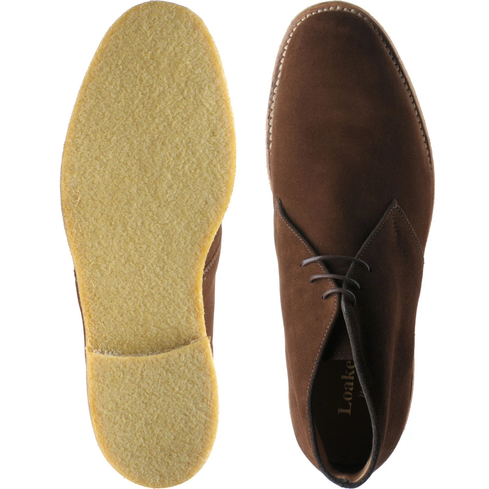 Loake Rivington mens Chukka boots in brown suede - Image 3
