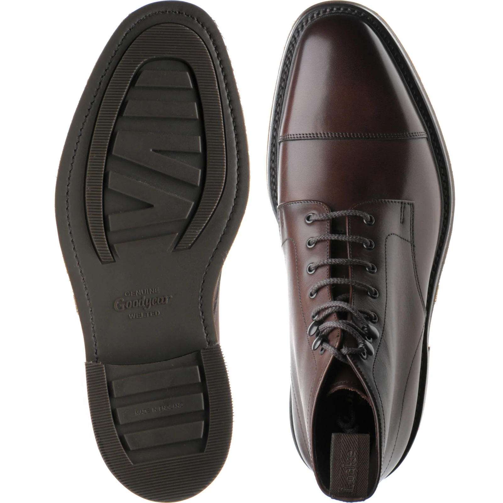 Loake Roehampton mens rubber-soled boots in dark brown calf - Image 3