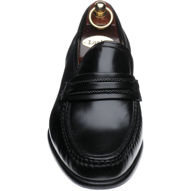 Loake Rome mens hybrid-soled loafers in black calf - Image 2