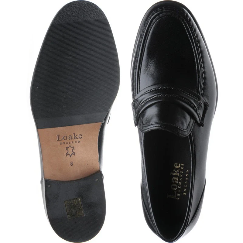 Loake Rome mens hybrid-soled loafers in black calf - Image 3