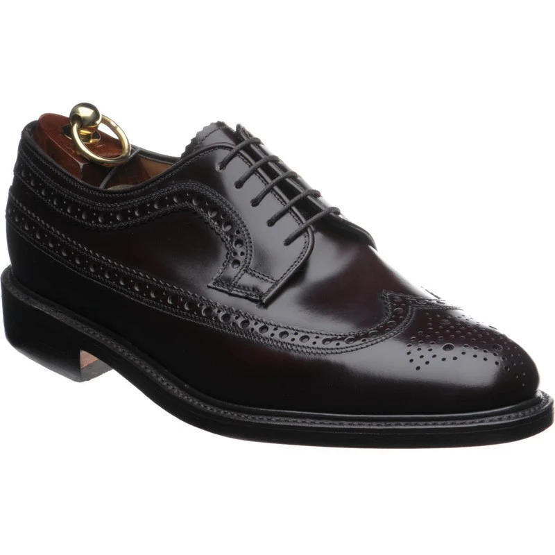 Loake Royal mens brogues in burgundy polished (second)