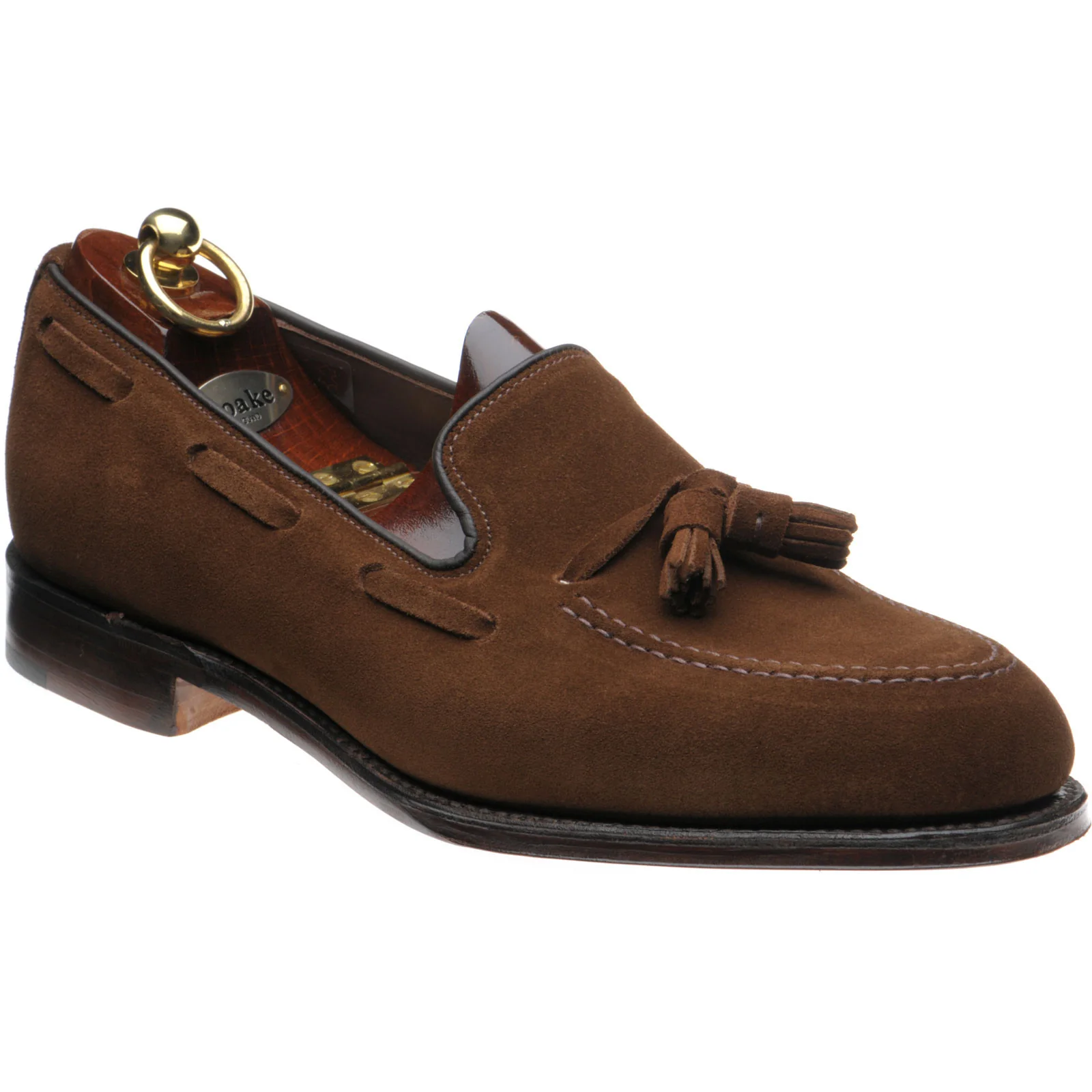 Loake Russell mens tasselled loafers in polo suede (second)