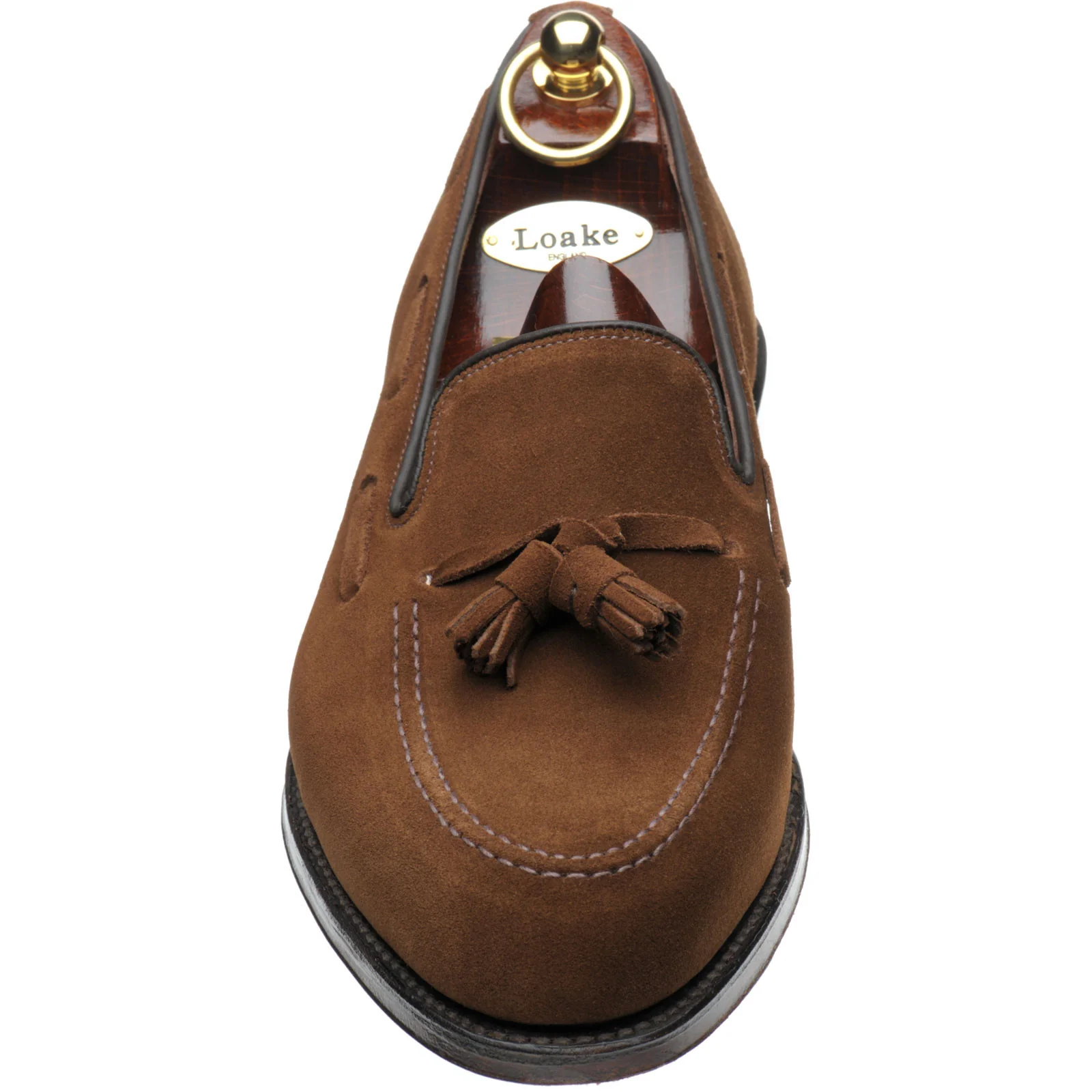 Loake Russell mens tasselled loafers in polo suede (second) - Image 2
