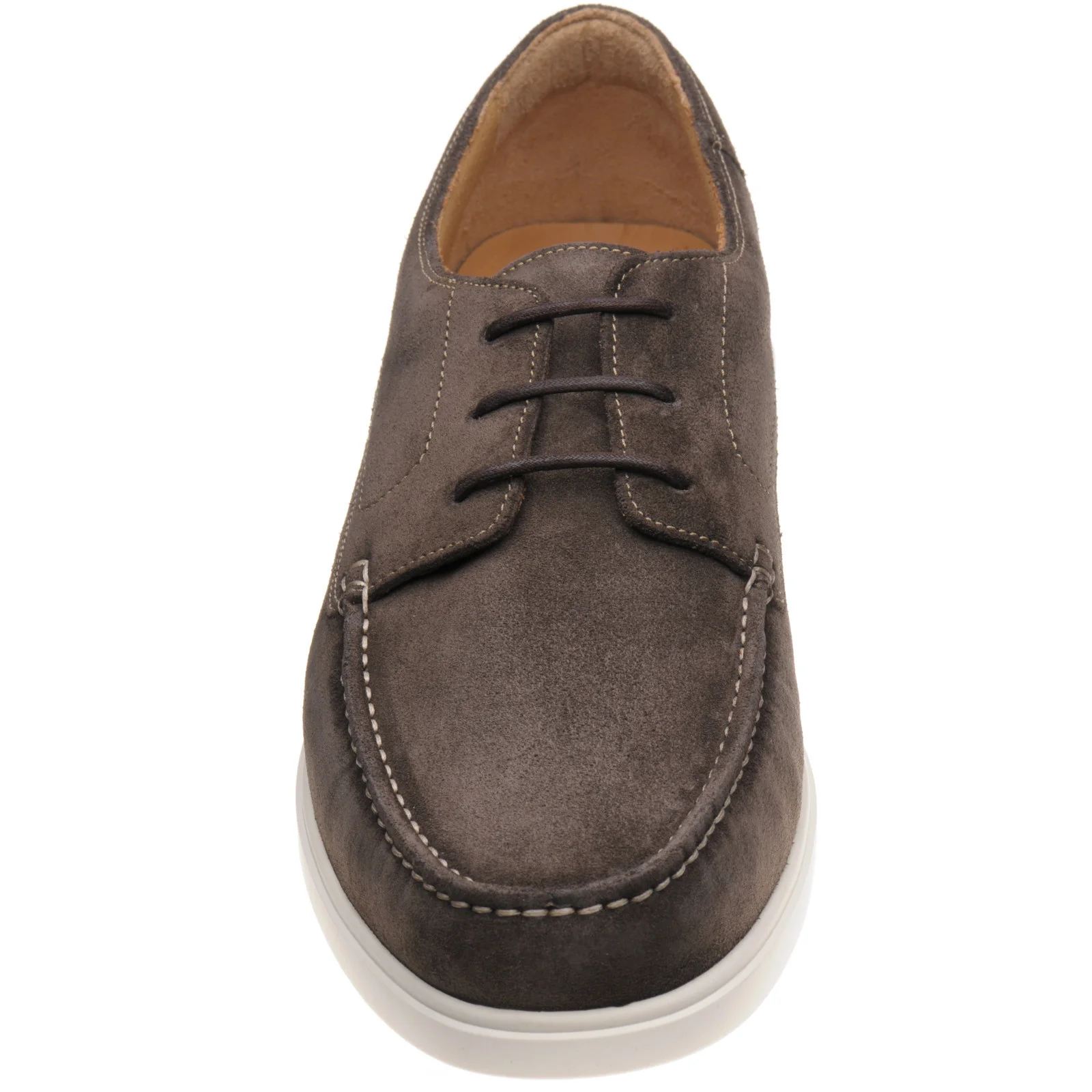 Loake Sardinia mens rubber-soled deck shoes in anthracite grey suede - Image 2