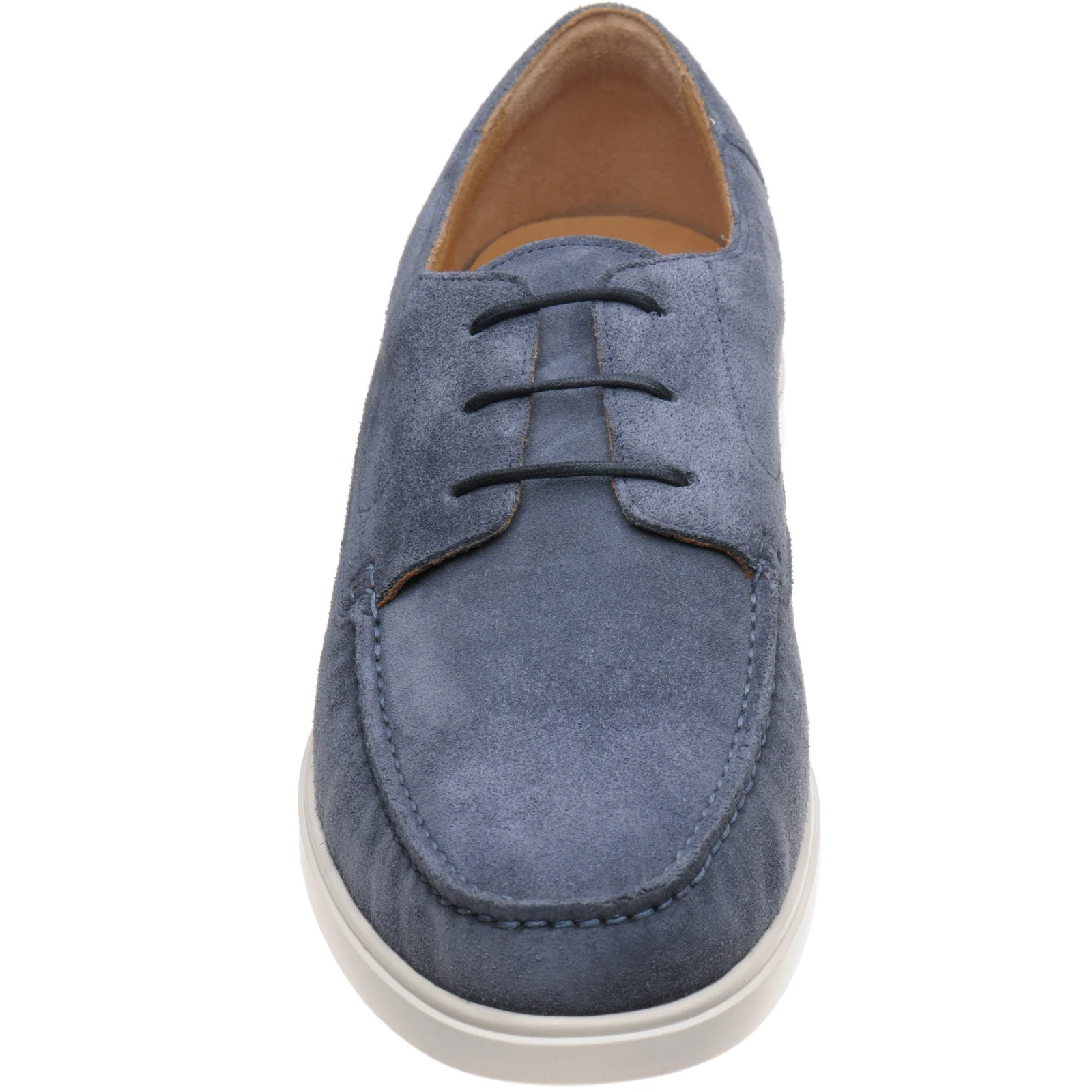Loake Sardinia mens rubber-soled deck shoes in gulf light blue suede - Image 2