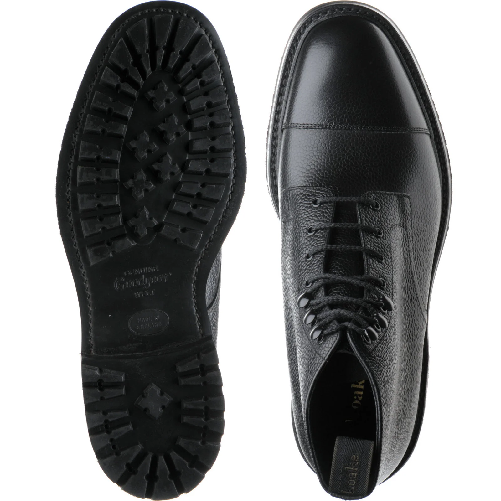 Loake Sedbergh mens rubber-soled boots in black grain calf - Image 3