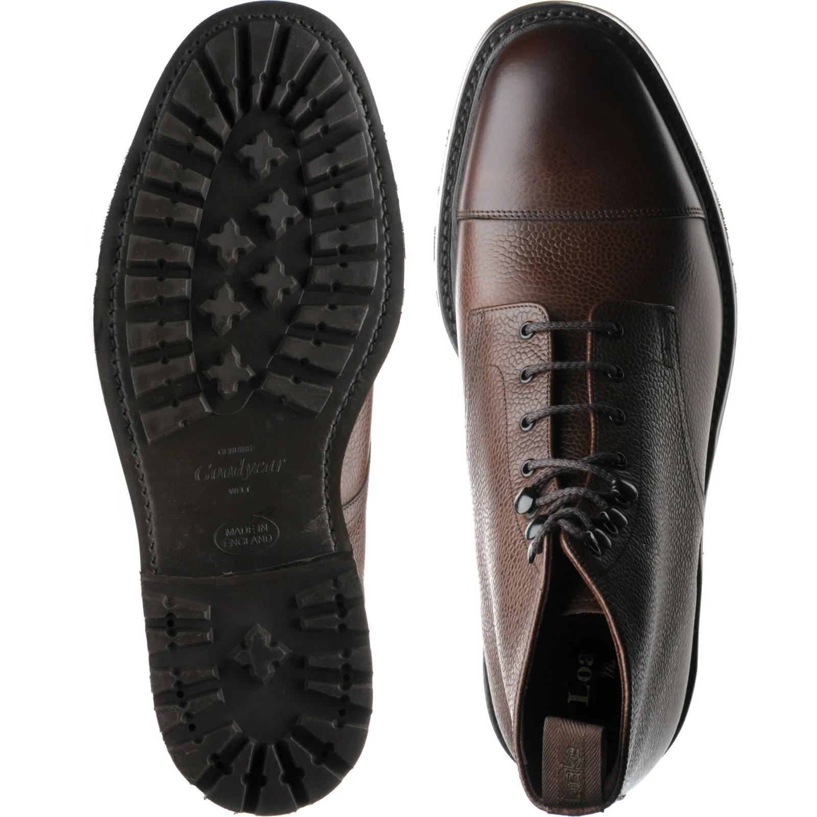 Loake Sedbergh mens rubber-soled boots in dark brown grain calf - Image 3