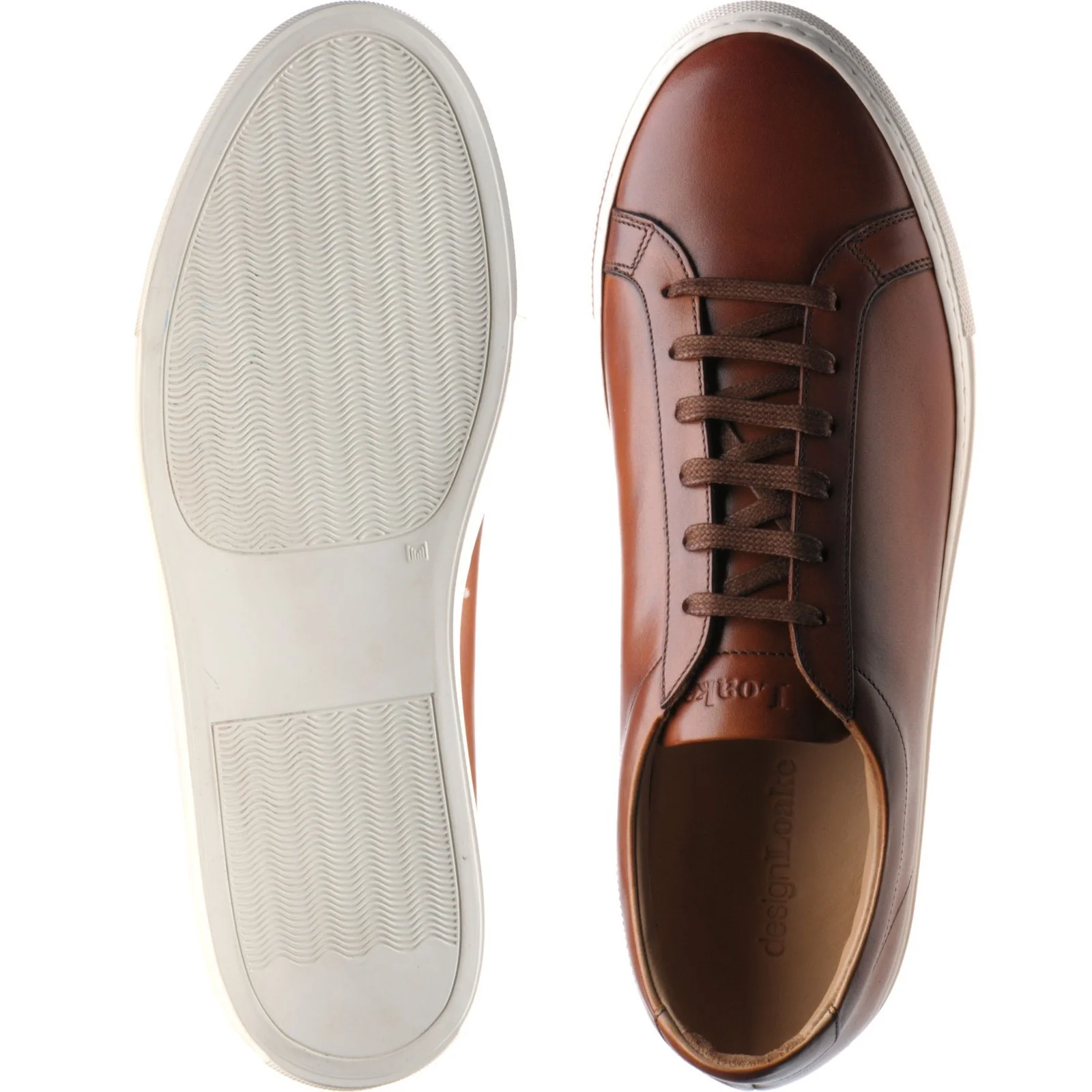 Loake Sprint mens rubber-soled trainers in deep chestnut calf - Image 3