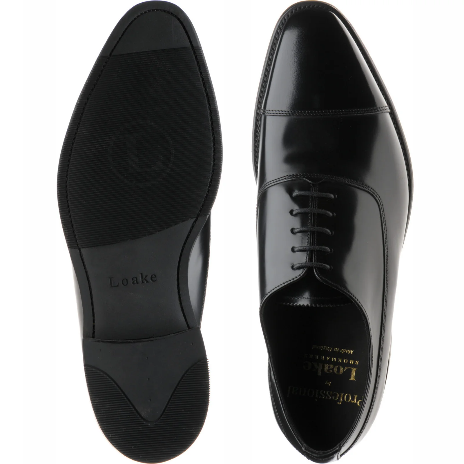 Loake Truman mens rubber-soled Oxfords in black polished - Image 3