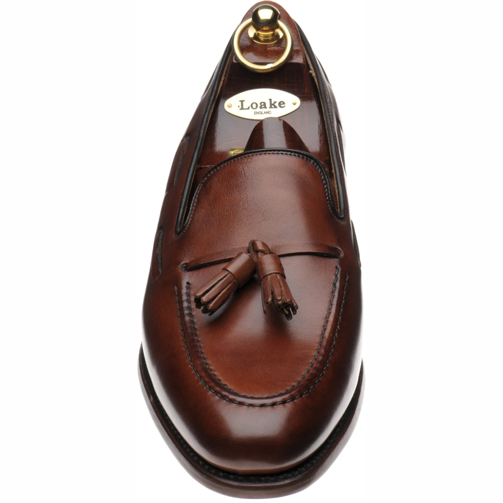 Loake Utah mens tasselled loafers in cedar calf - Image 2