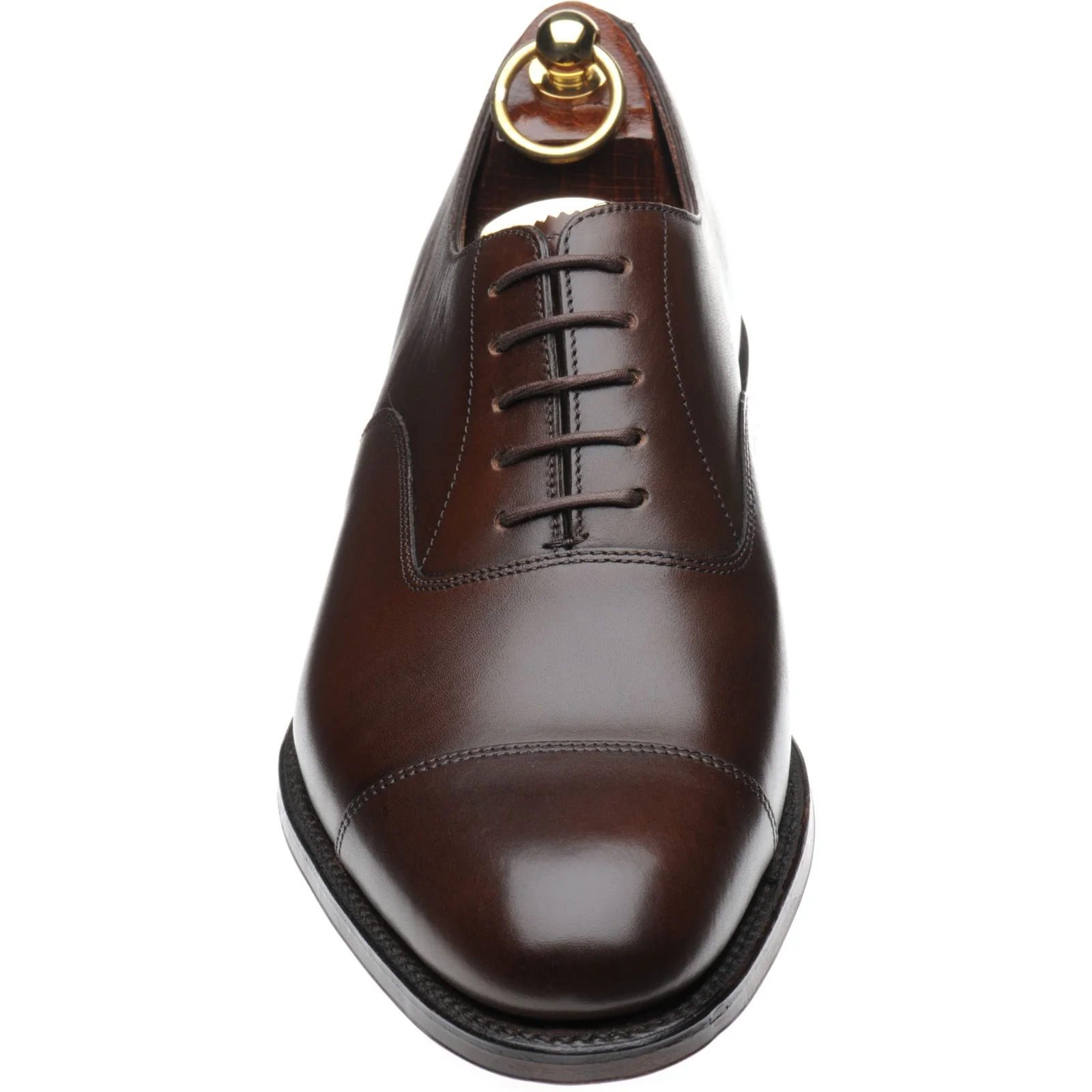 Loake Wadham mens Oxfords in dark brown calf (second) - Image 2