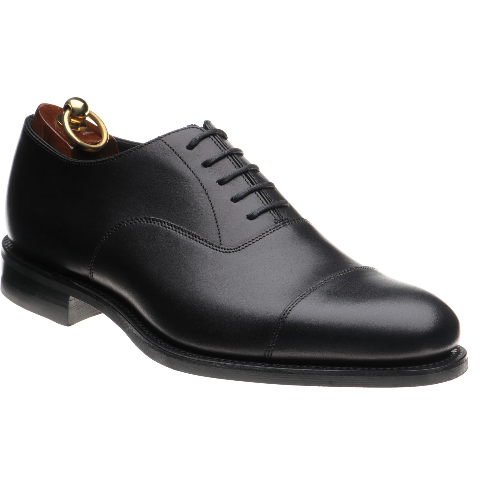 Loake Wadham Rubber mens rubber-soled Oxfords in black calf (second)