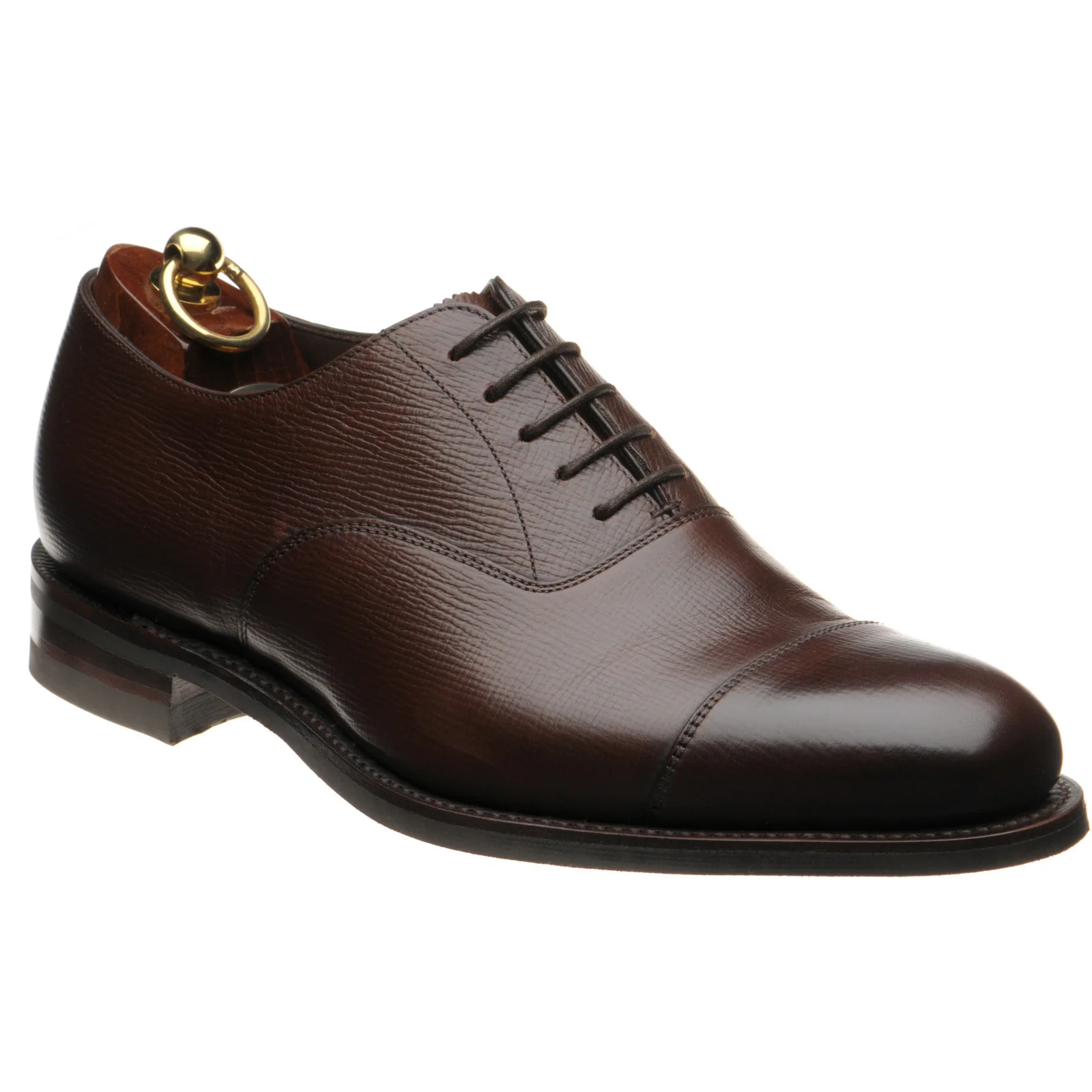 Loake Wadham Rubber mens rubber-soled Oxfords in brown grain (second)
