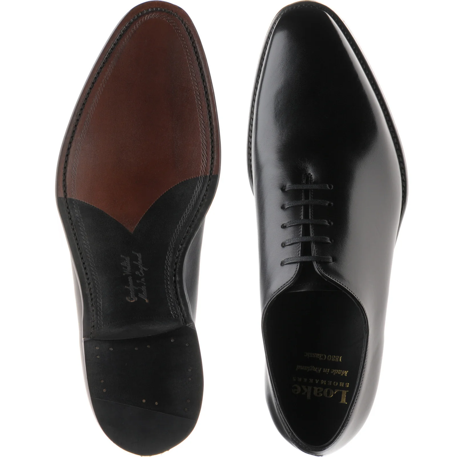 Loake Wholebury mens wholecuts in black calf (second) - Image 3