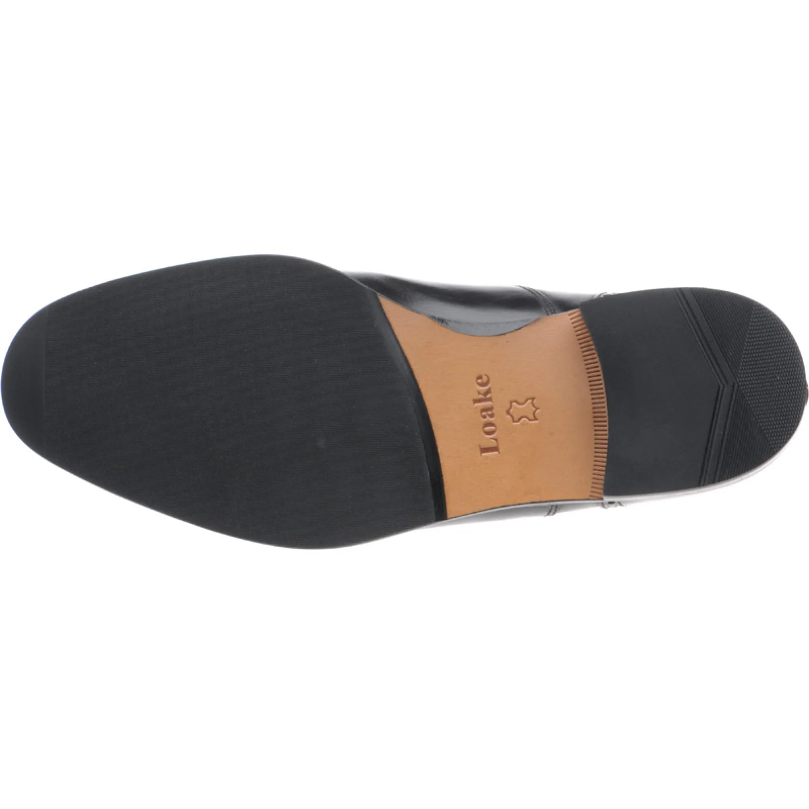 Loake Woodstock mens hybrid-soled semi-brogues in black calf and polished - Image 4