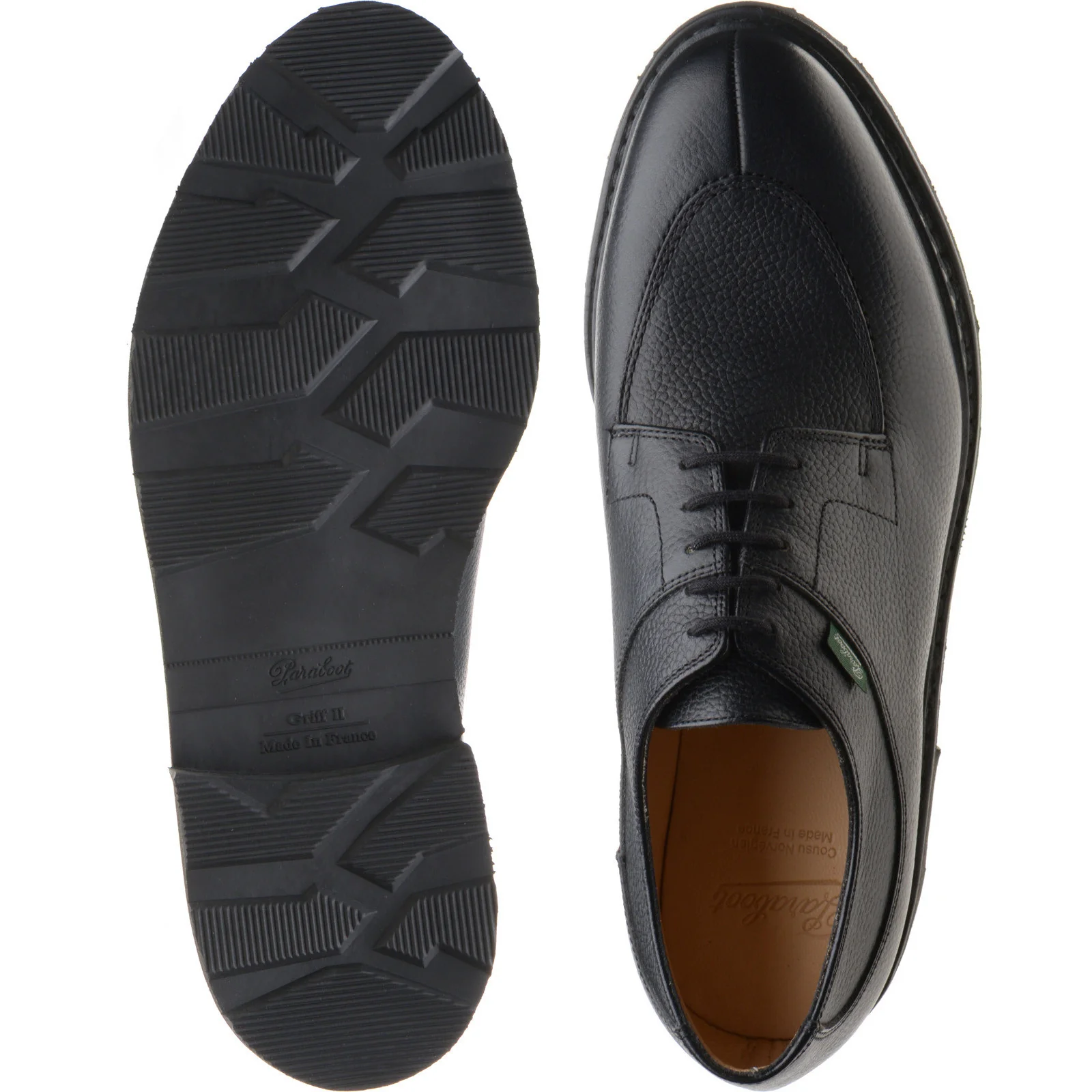 Paraboot Avignon mens rubber-soled Derby shoes in griff noire - Image 3