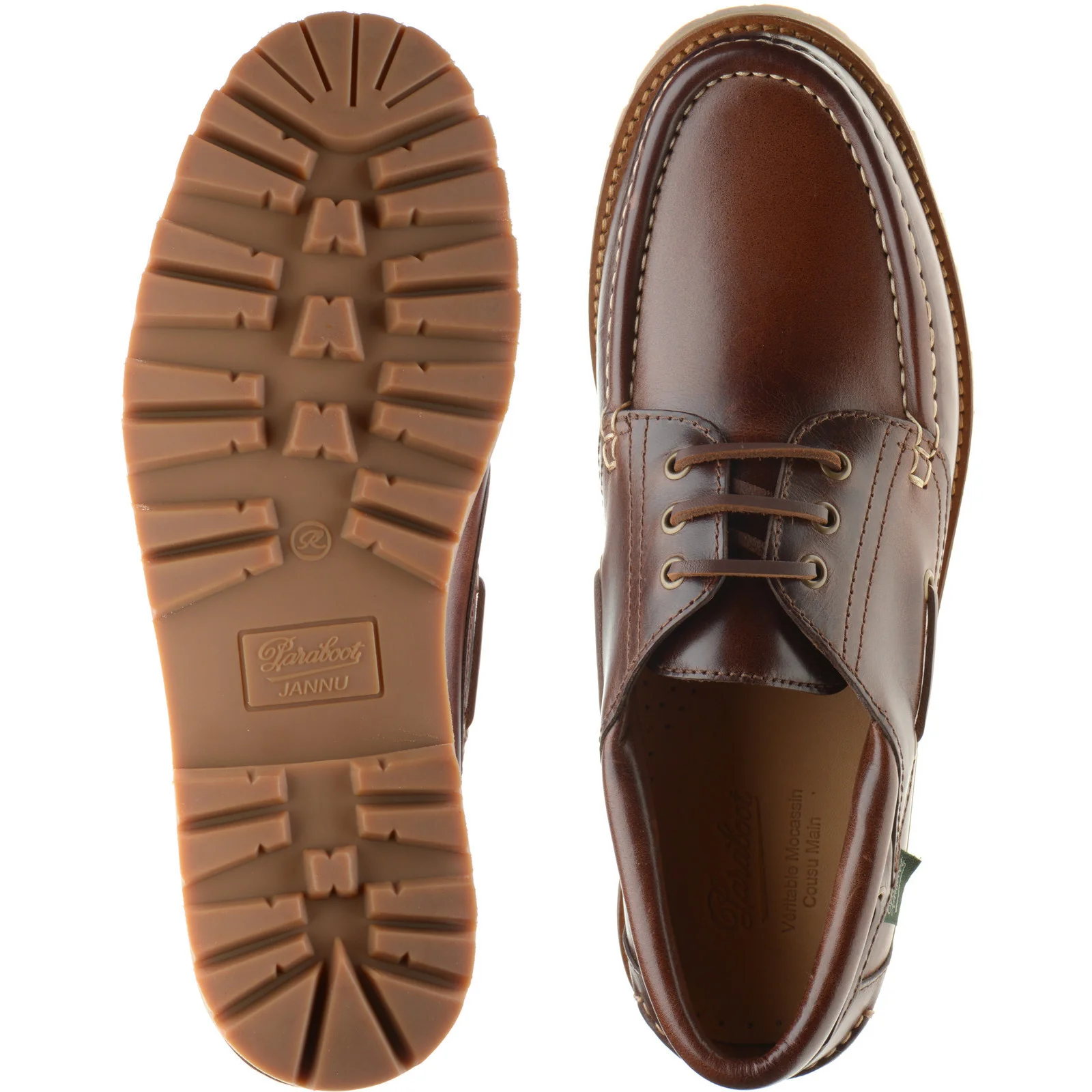 Paraboot Briac mens rubber-soled Derby shoes in lisse america - Image 3