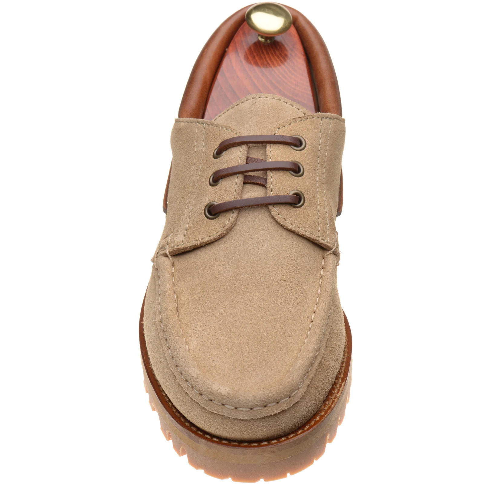 Paraboot Briac mens rubber-soled Derby shoes in velours beige - Image 2