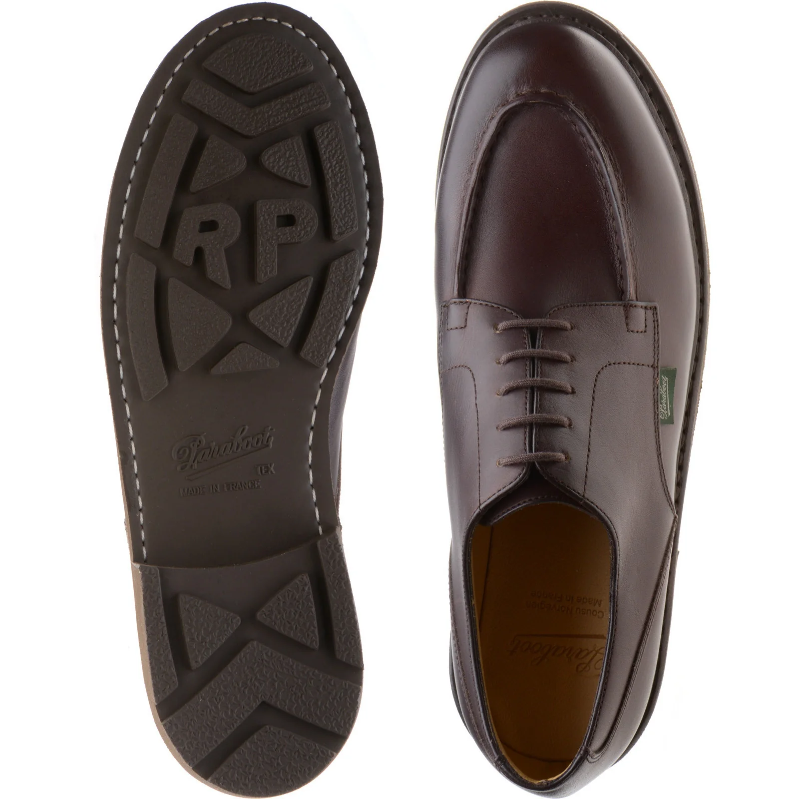 Paraboot Chambord mens rubber-soled in lisse cafe brown - Image 3
