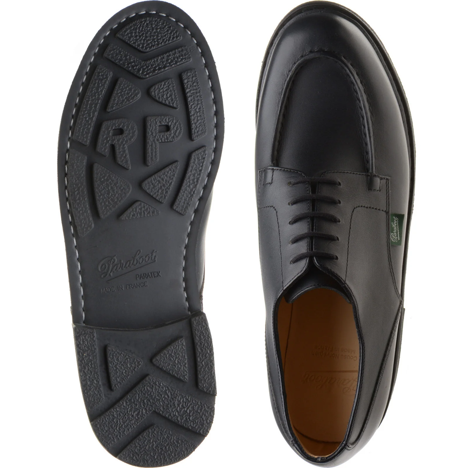 Paraboot Chambord mens rubber-soled in lisse noir black - Image 3