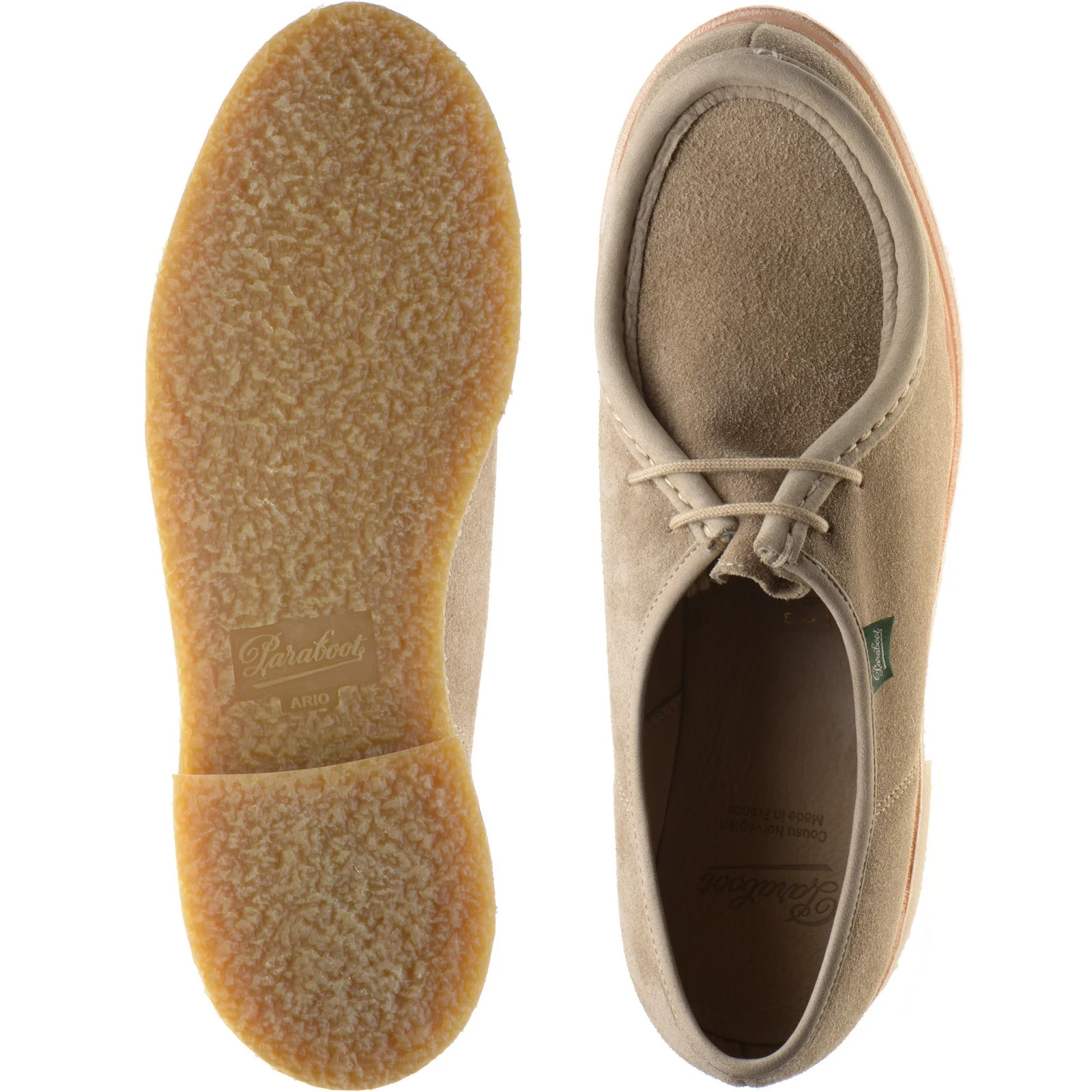 Paraboot Micka mens Derby shoes in velours sand - Image 3