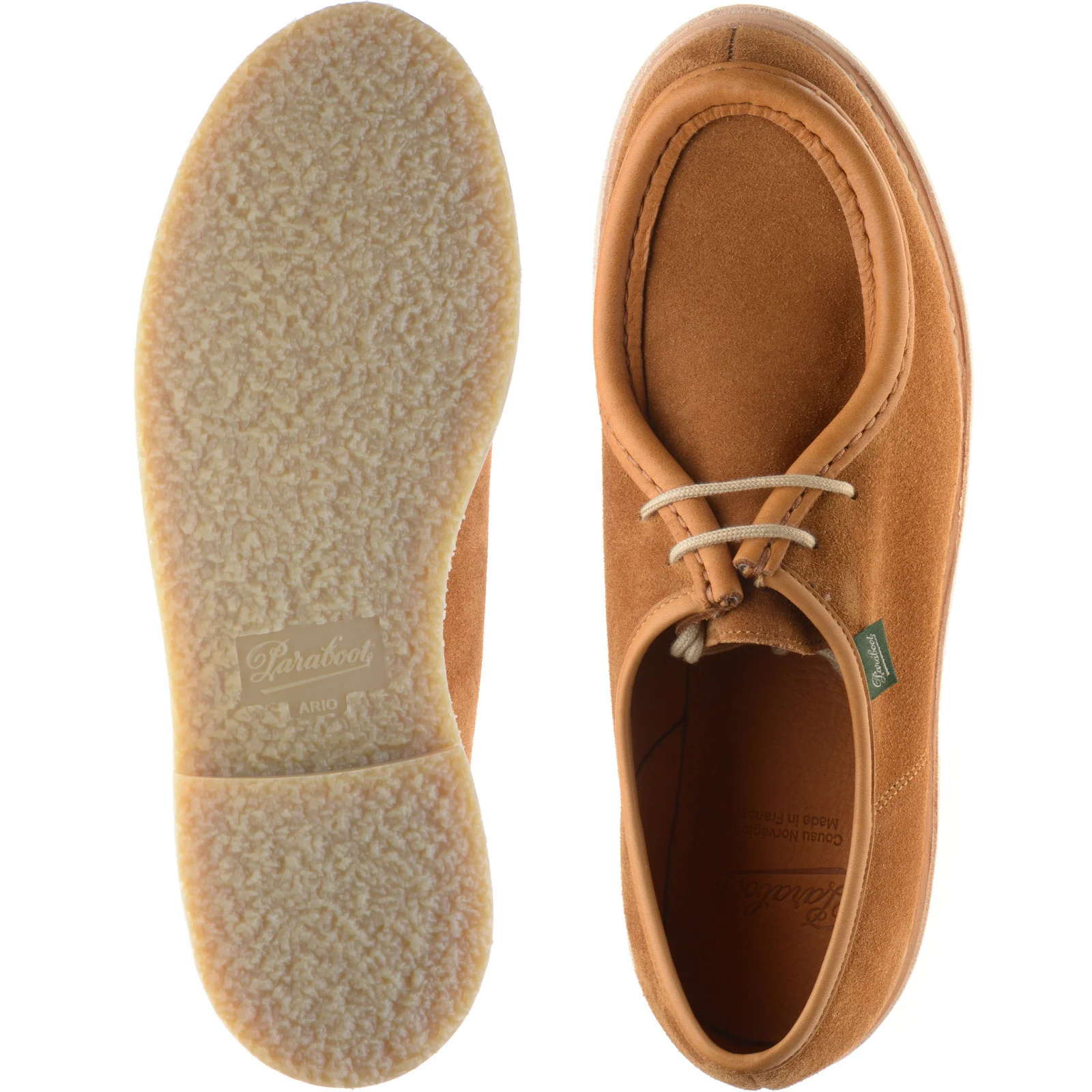Paraboot Micka mens Derby shoes in velours whisky - Image 3