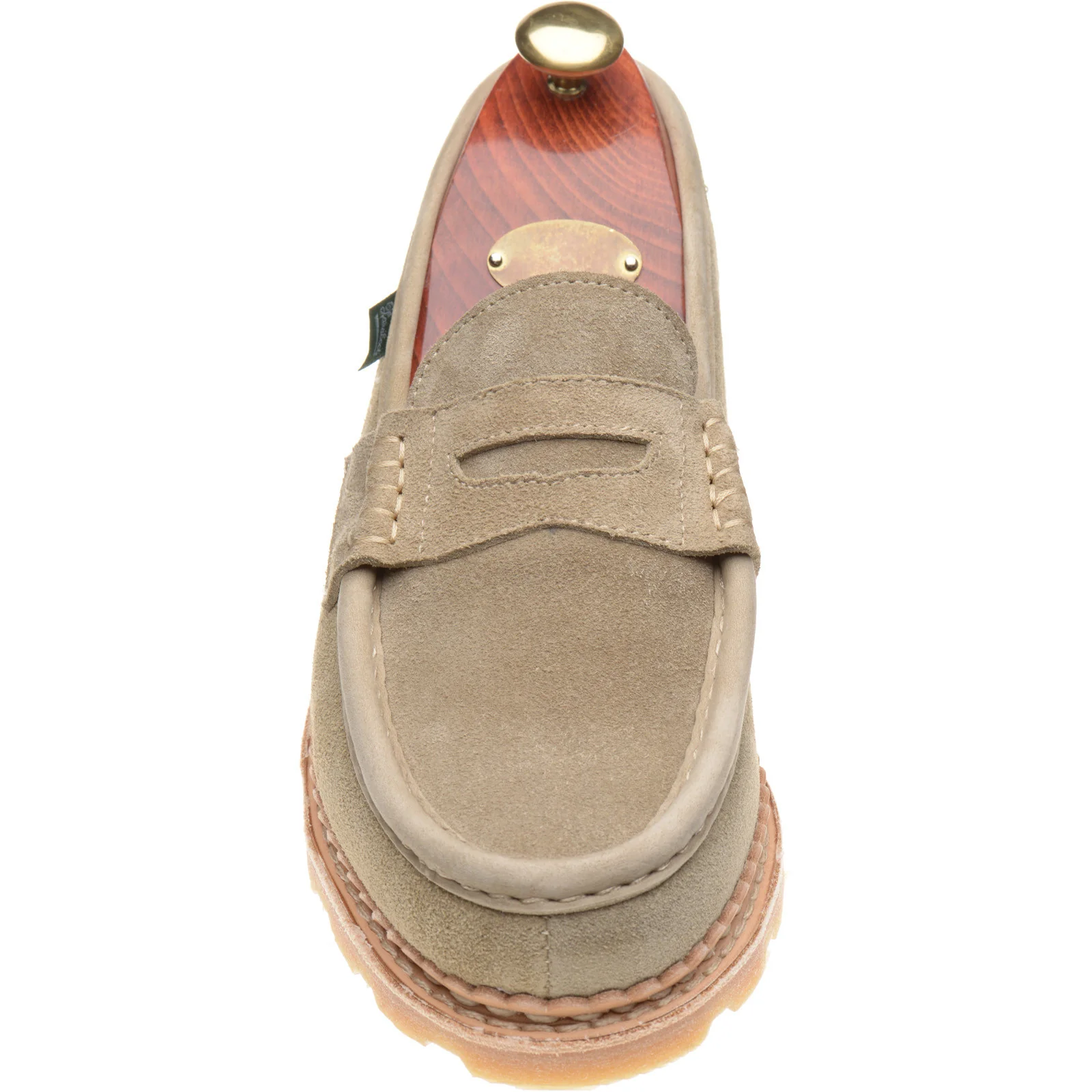 Paraboot Nantes mens rubber-soled loafers in velours sand - Image 2